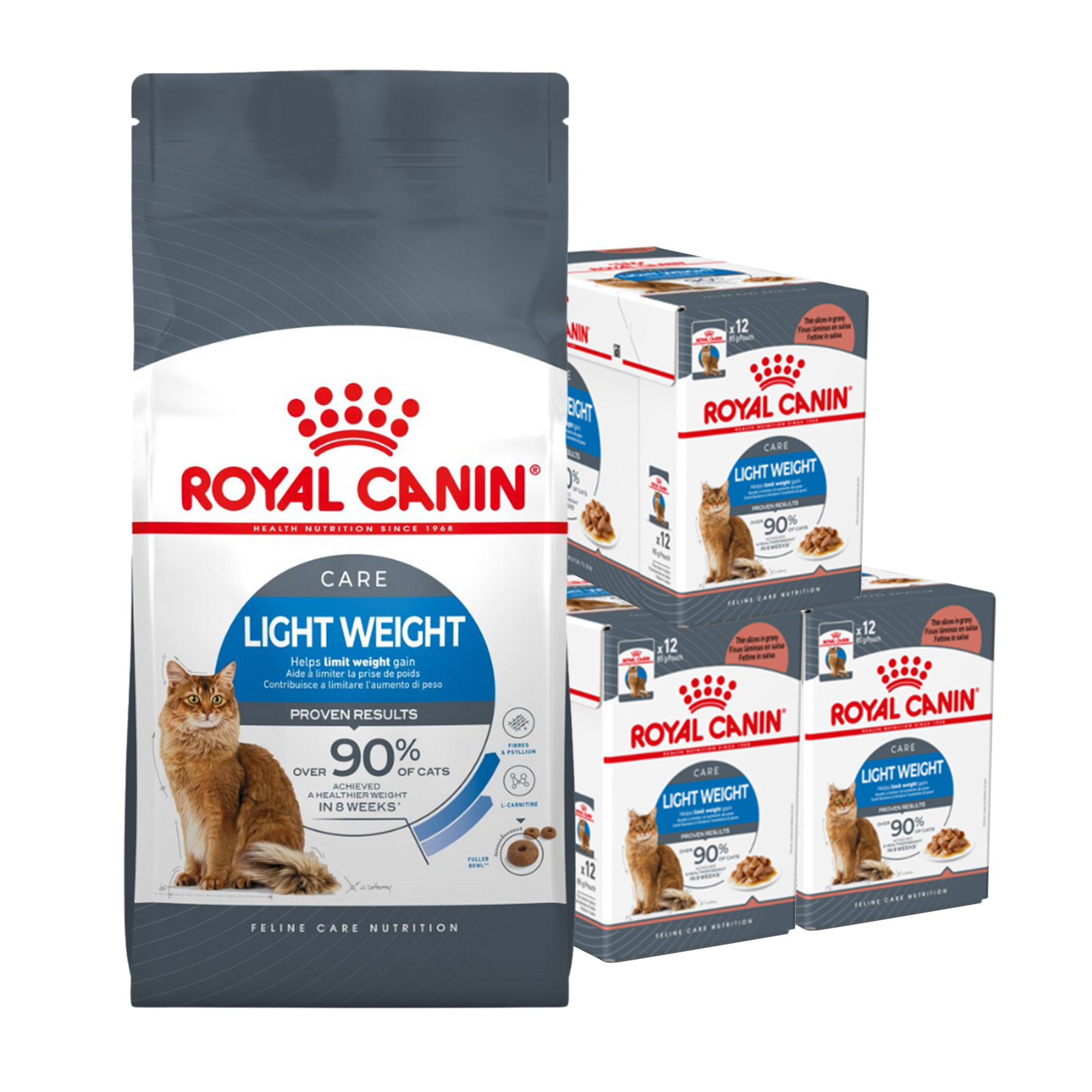 Royal Canin Bundle Light Weight Care Adult Wet And Dry Cat Food 129 99