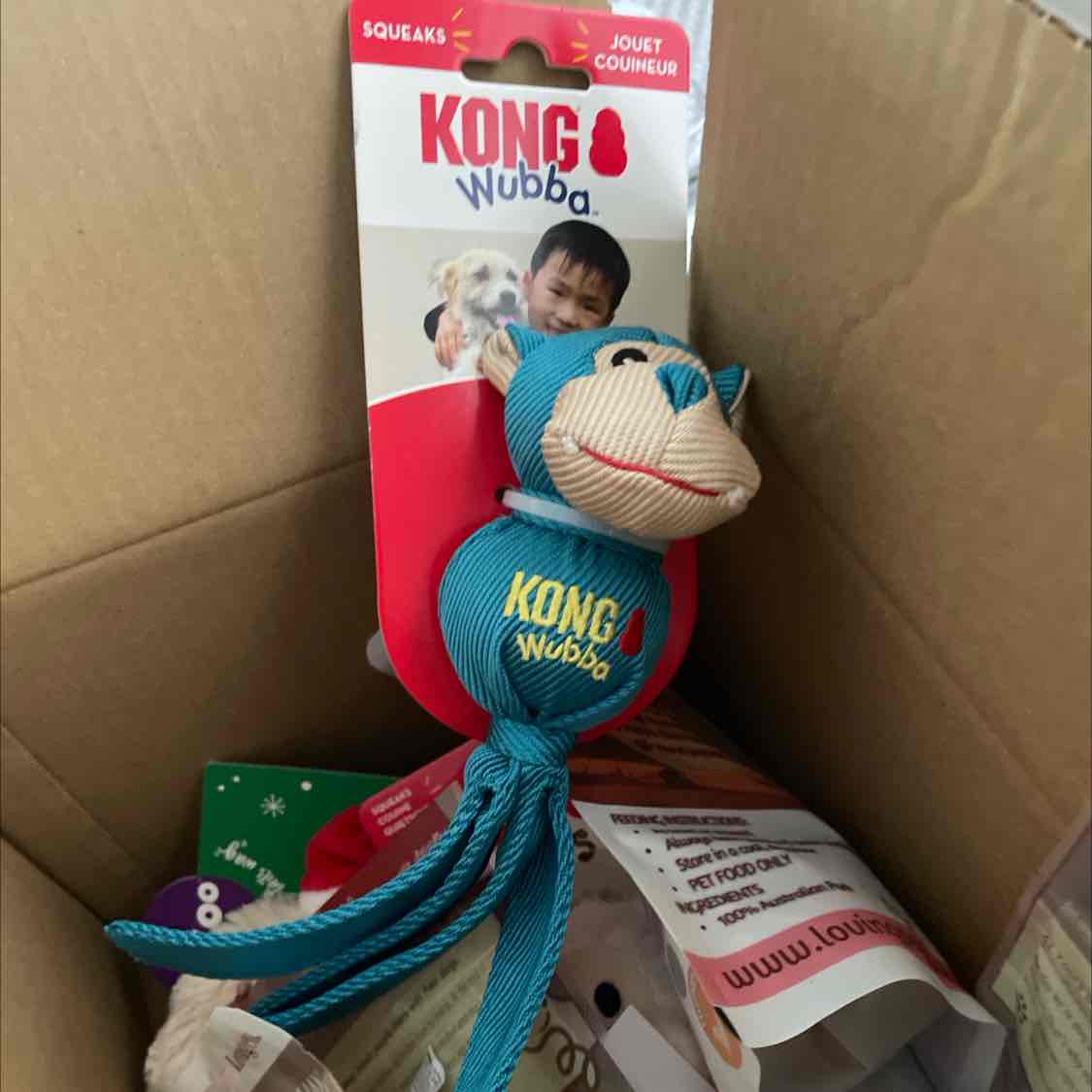 KONG Wubba Friends Ballistic - Gioco Per Cani In Nylon Resistente, Con Squeaker, Taglia Grande, Per Giochi Di Riporto