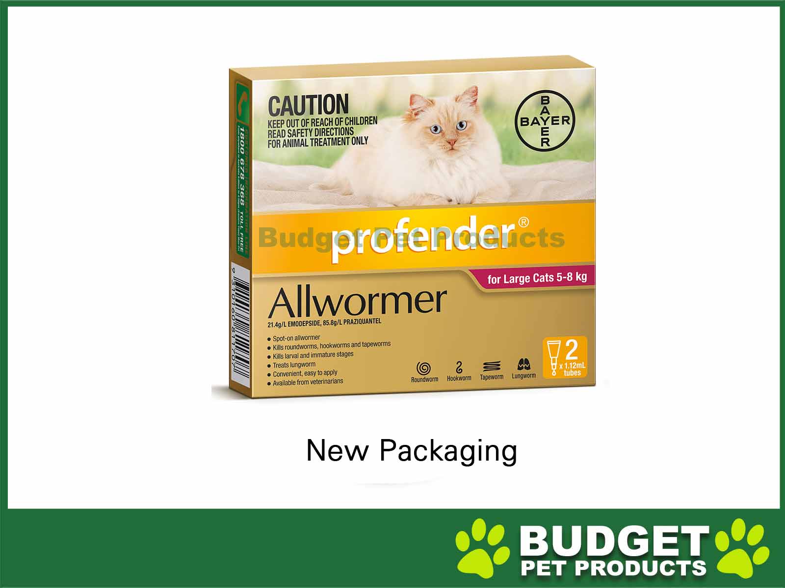 Profender For Cats All Wormer Red 5-8kg - $31.42