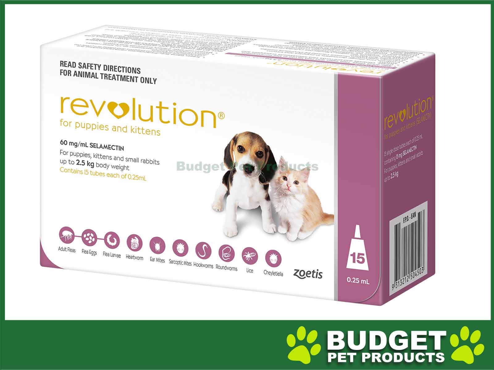 Revolution For Puppies and Kittens Up To 2.5kg Pink 15 Pack - $189.99