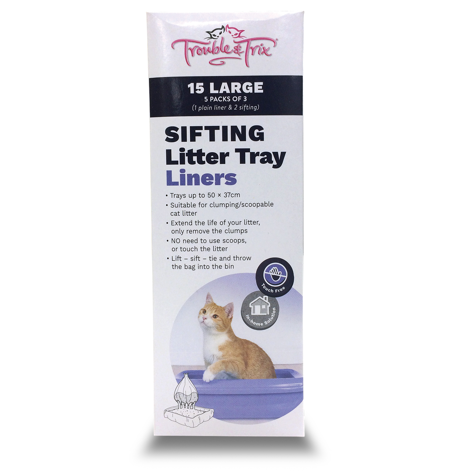 Sift and toss mesh litter clearance liners