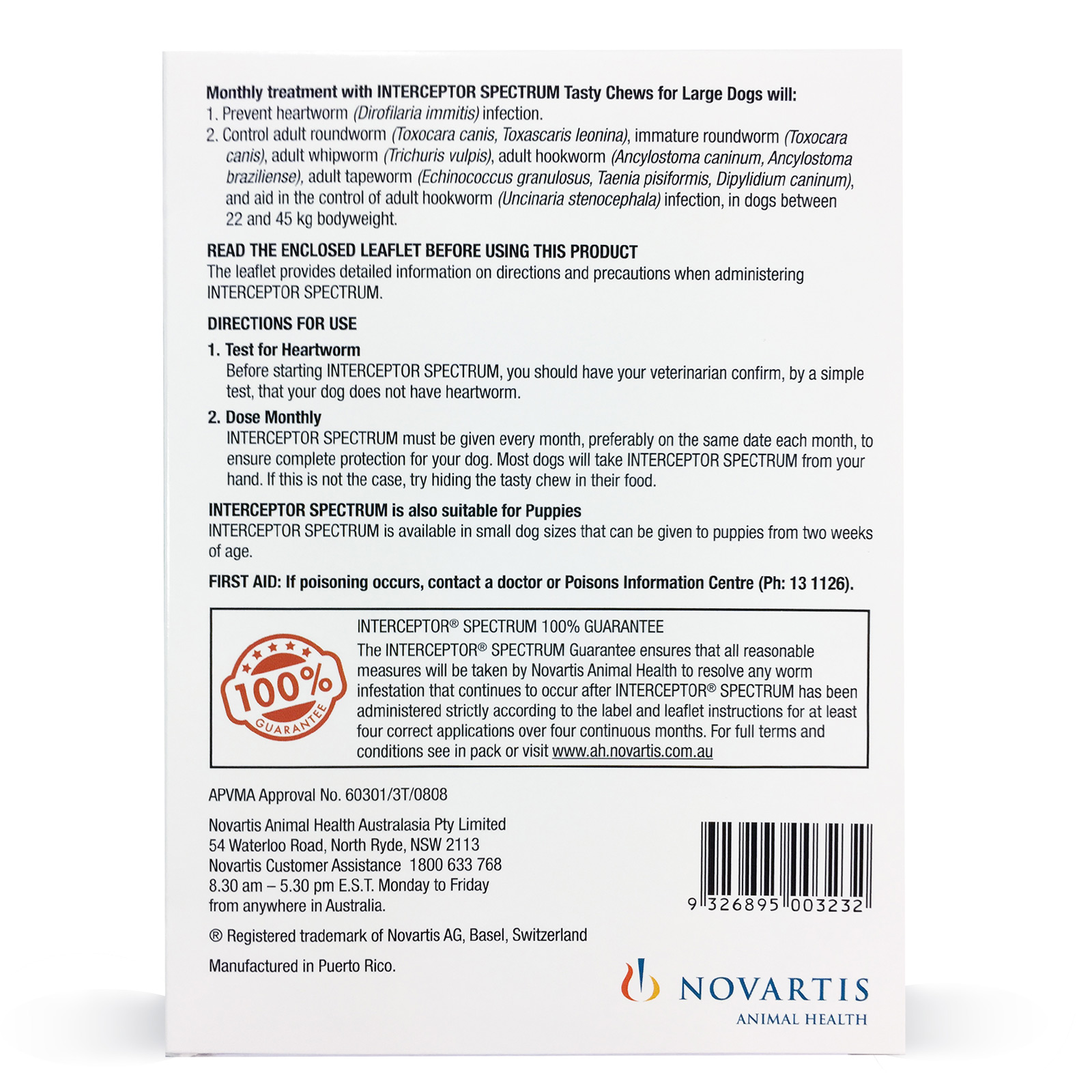 Interceptor novartis clearance