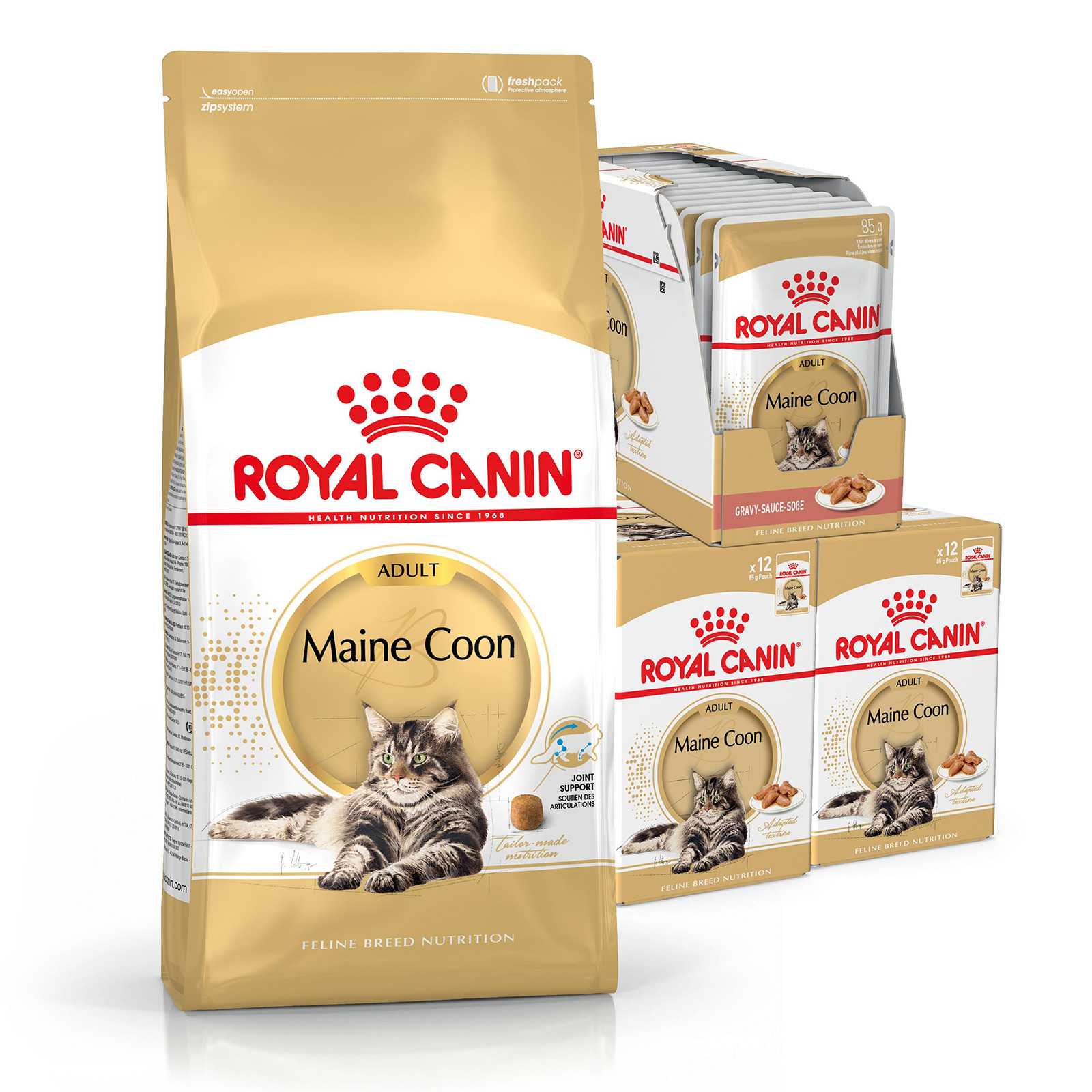 Royal Canin Bundle Maine Coon Adult Wet And Dry Cat Food 109.99