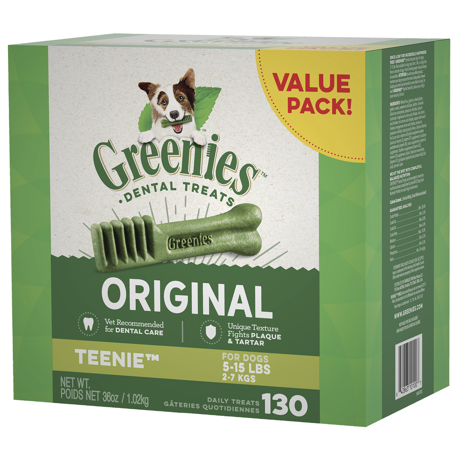 Greenies Dental Treats Original Teenie For Dogs 2 7kg 129 Treats 1kg Value Pack 56.00