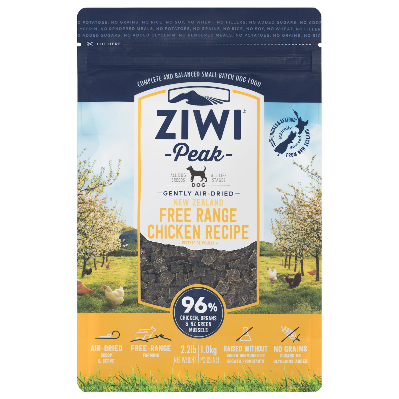 Ziwi Peak Grain Free Chicken All Life Stages Air Dried Meat Dog Food ...