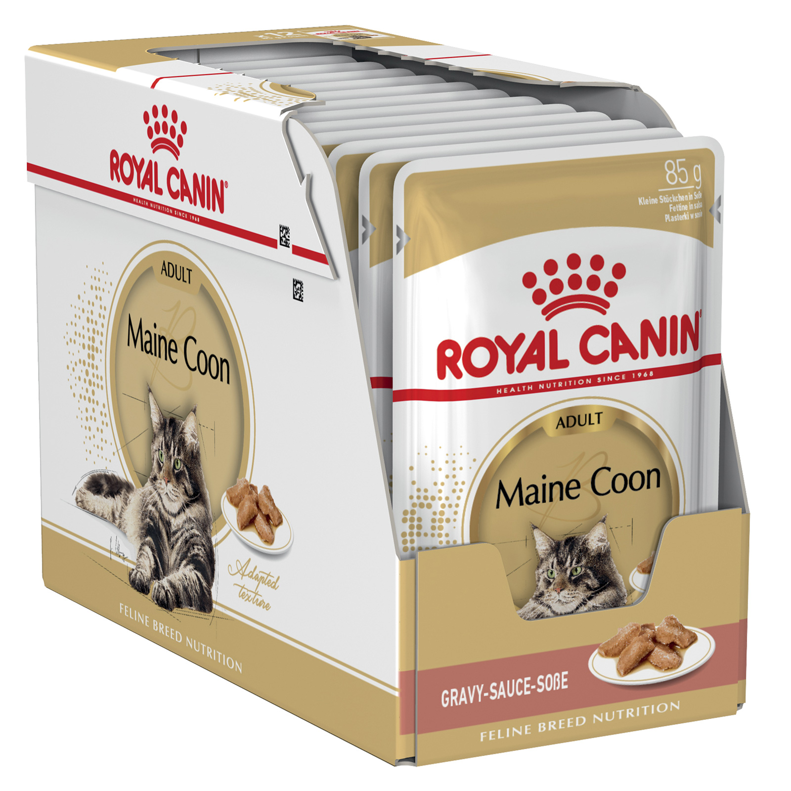 Royal Canin Maine Coon In Gravy Adult Over 15 Months Pouches Wet Cat Food 85gm X 12 4260 9153