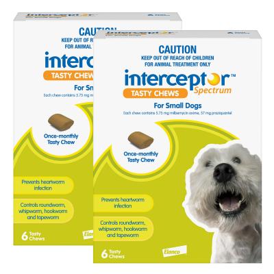 Interceptor Spectrum For Dogs 4-11kg Green 12 Chews