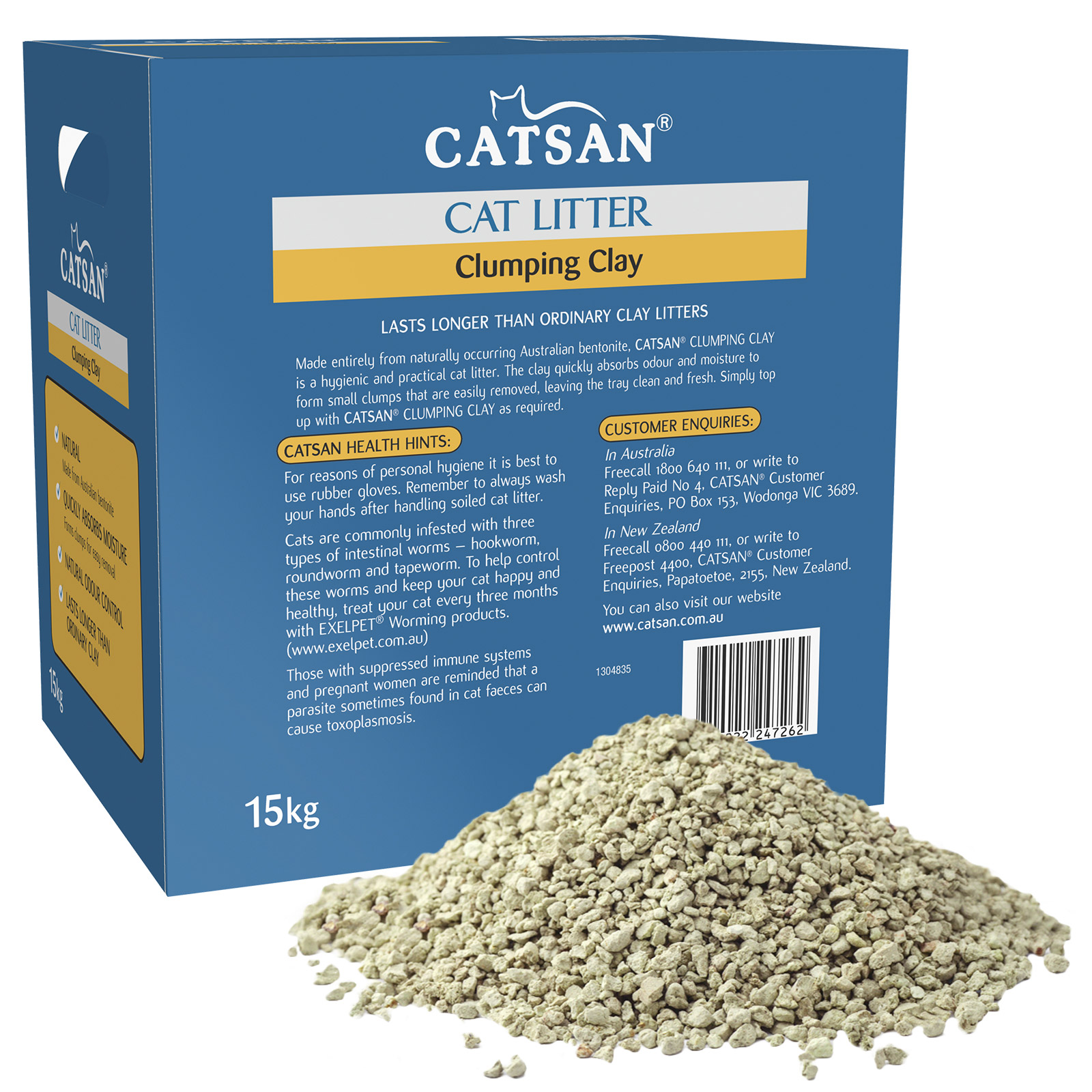 Catsan clumping clay on sale cat litter 15kg