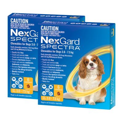 NexGard Spectra Chewables For Small Dogs Yellow 3.6 -7.5kg 12 Pack