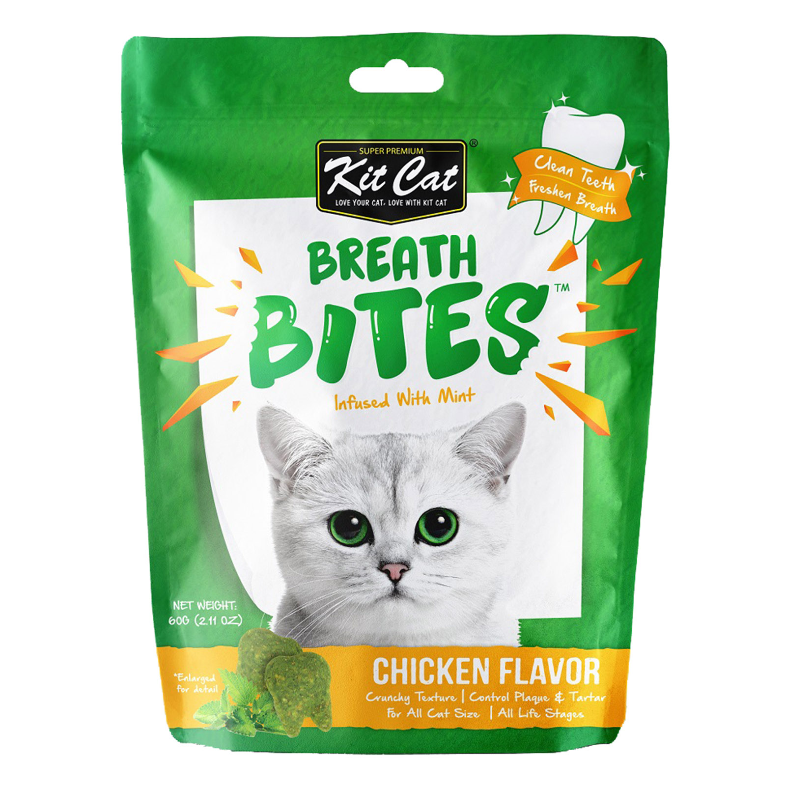 Kit Cat Breath Bites Chicken Dental Treats For Cats 60gm 5.15