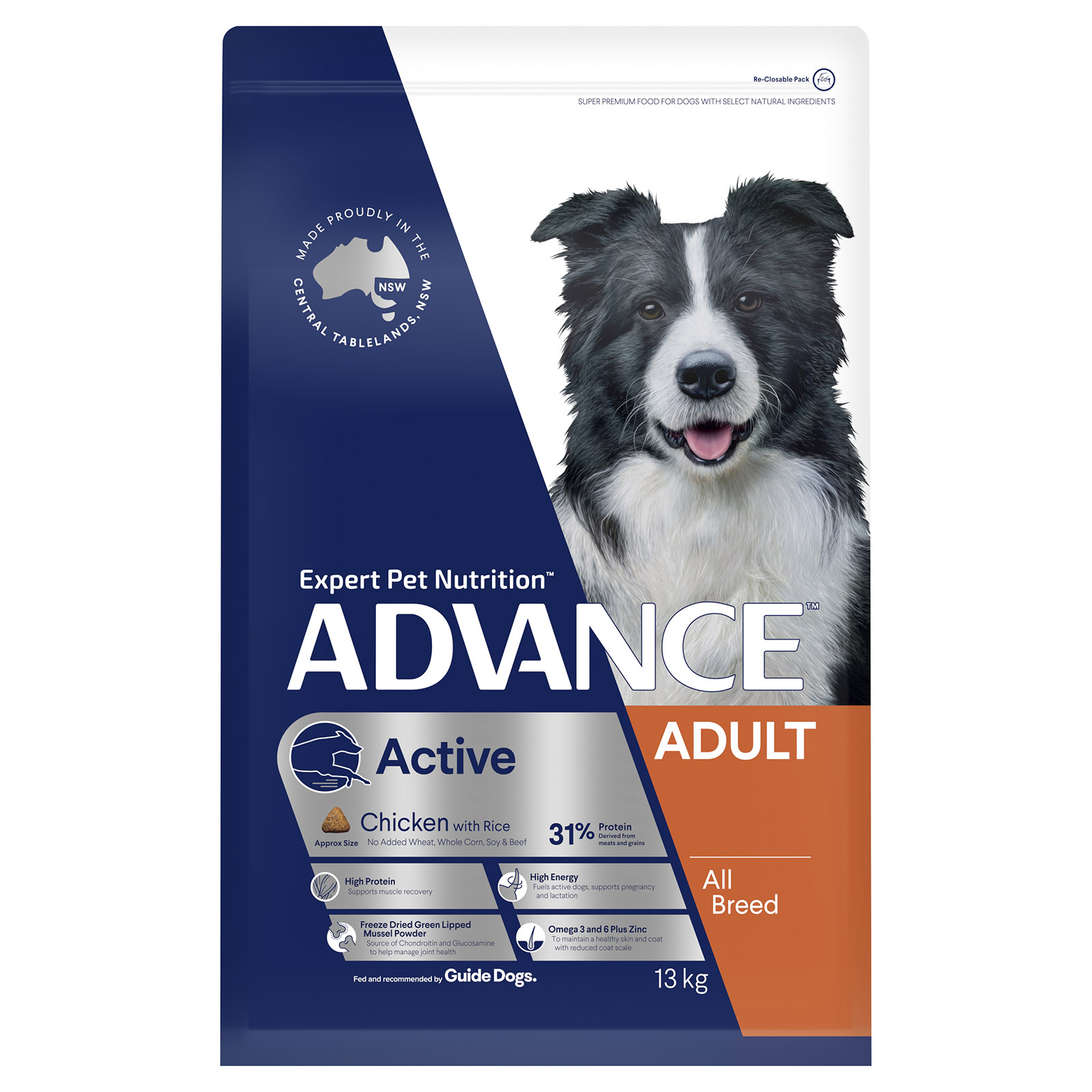 Advance Active Chicken With Rice All Breed Adult Dry Dog Food 13kg ...