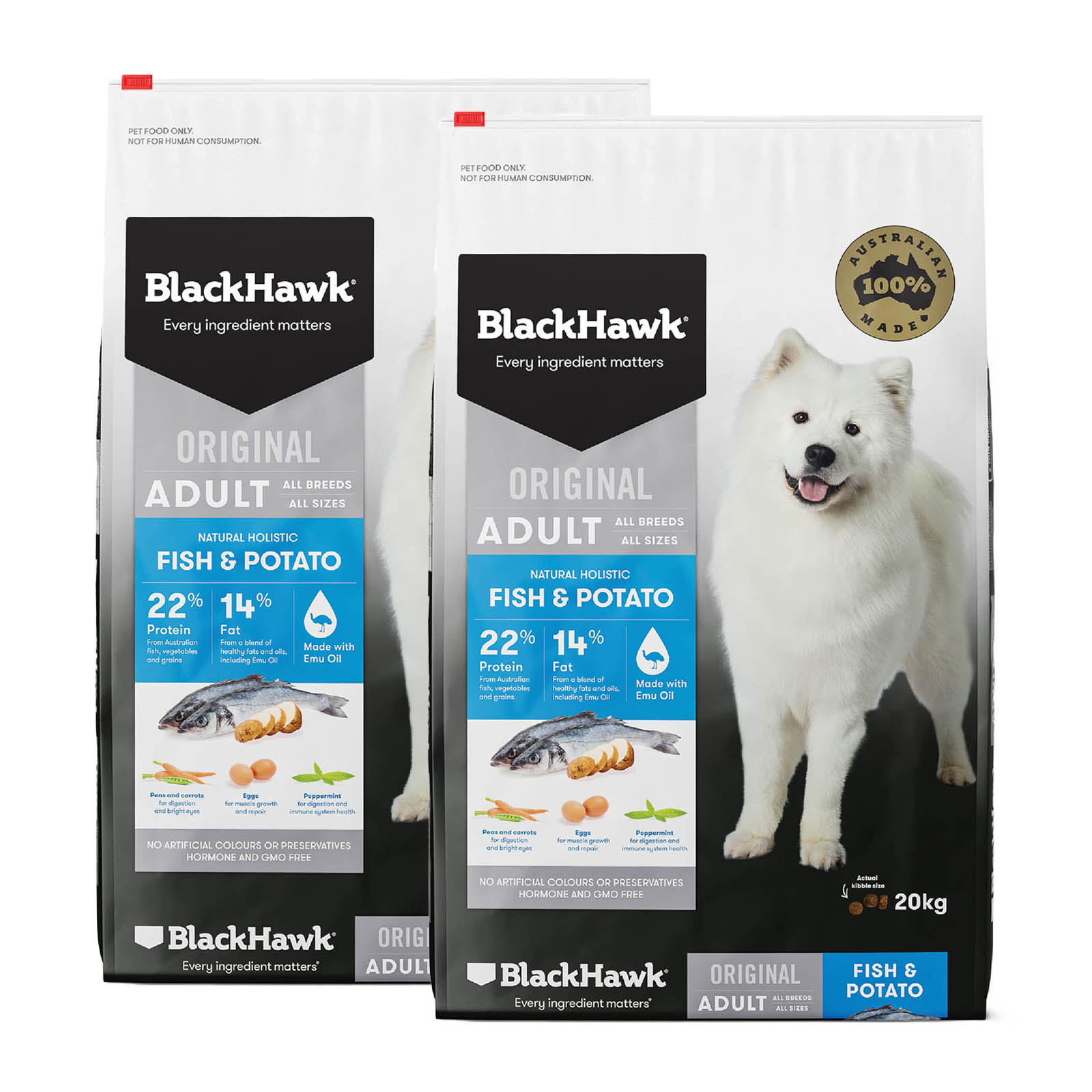 Black hawk dog food fish sale and potato