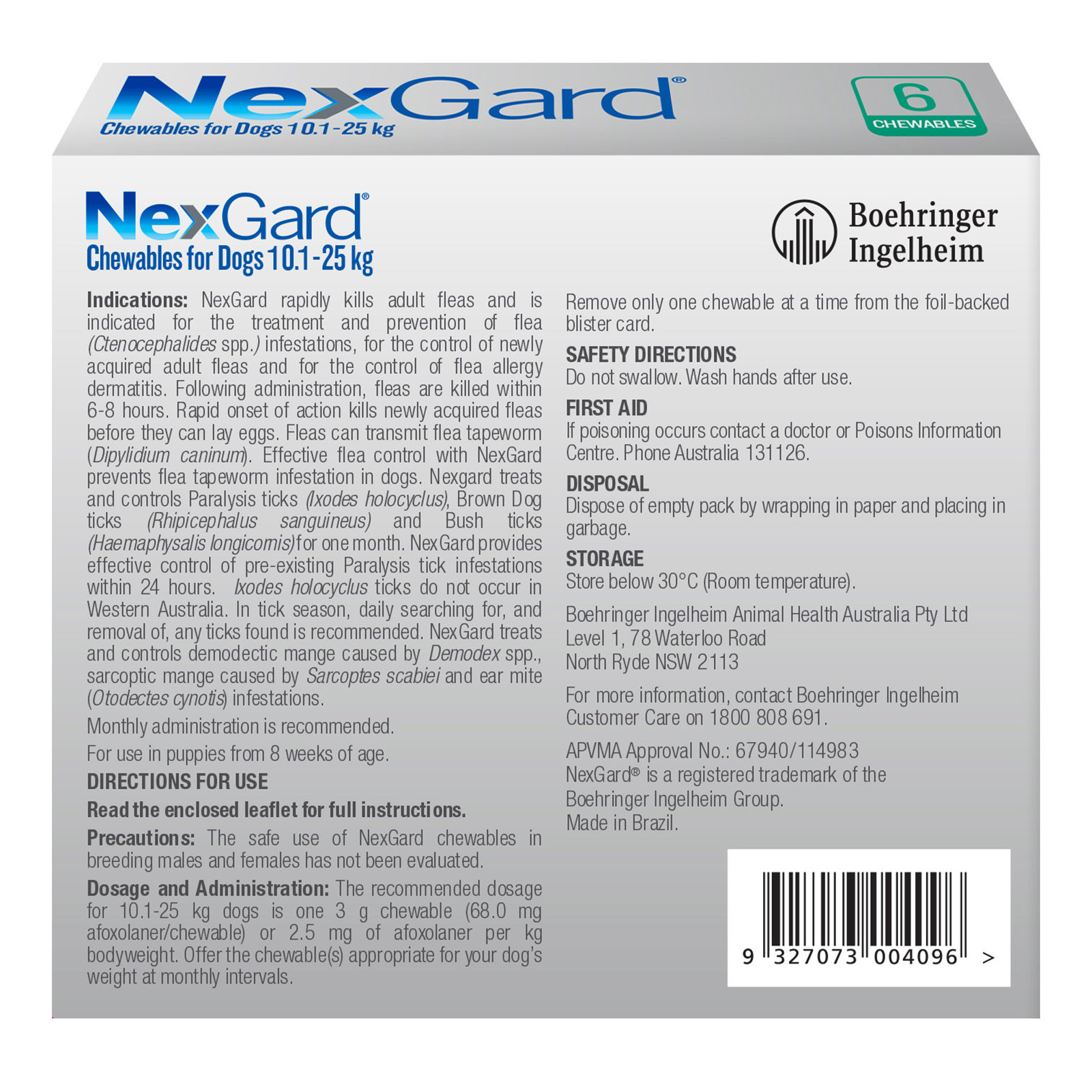 Nexgard green hot sale 6 pack