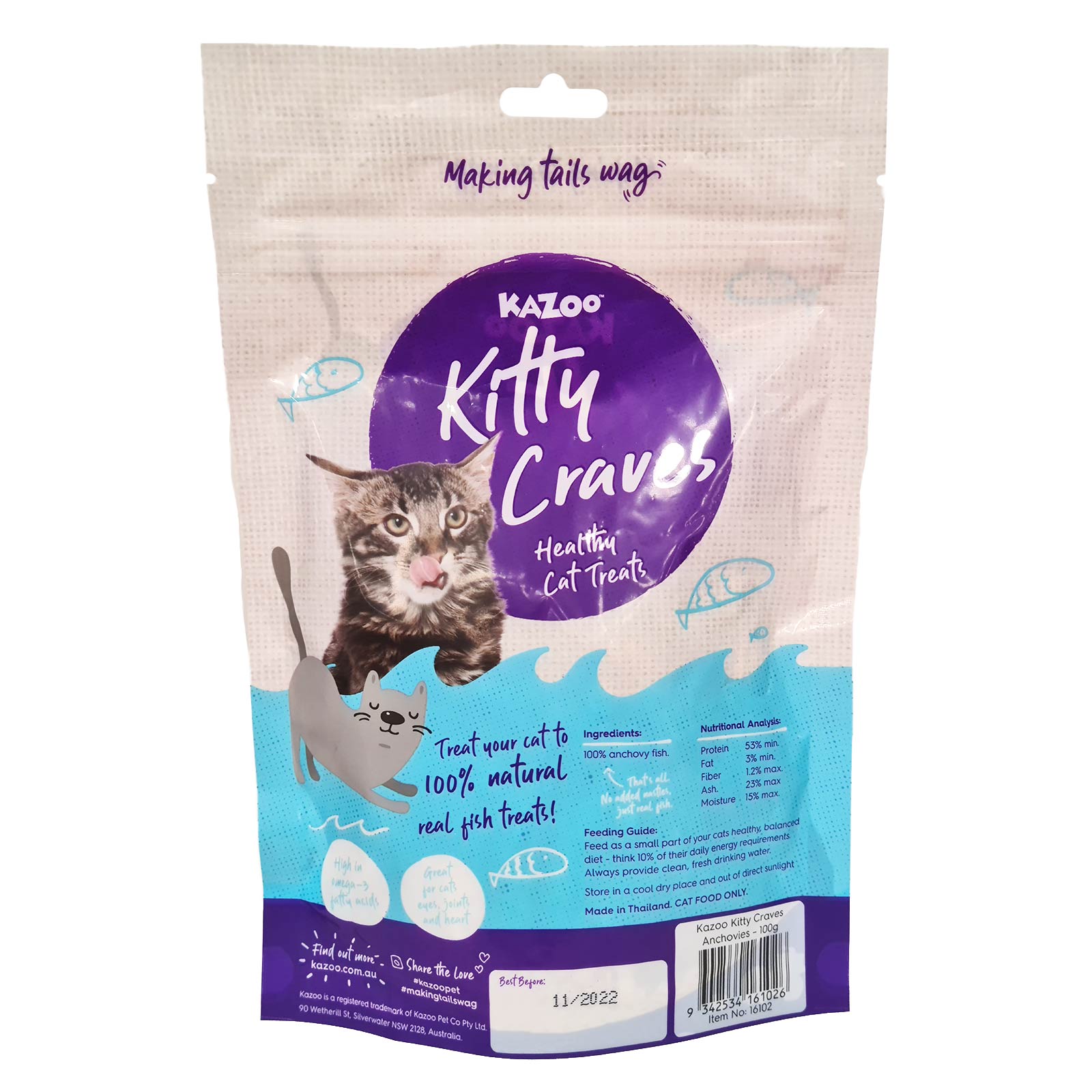 Kazoo Kitty Craves Natural Dried Fish Treats For Cats 100gm 8.51