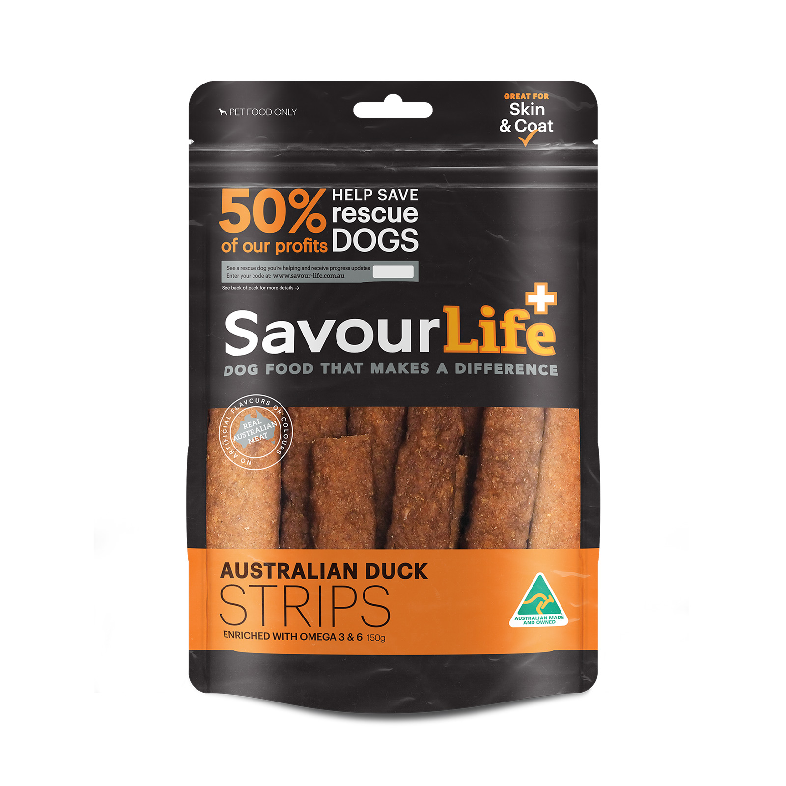 SavourLife Australian Duck Strips Treats For Dogs 150gm - $10.03