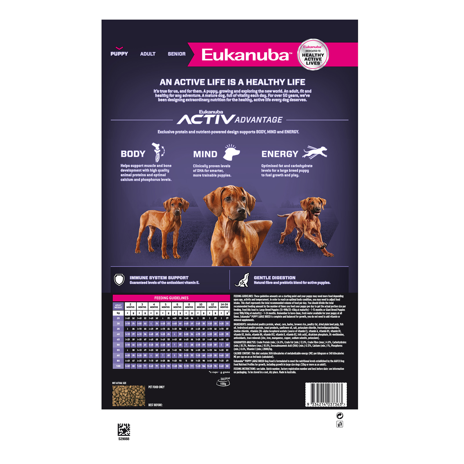 Eukanuba shop feeding chart