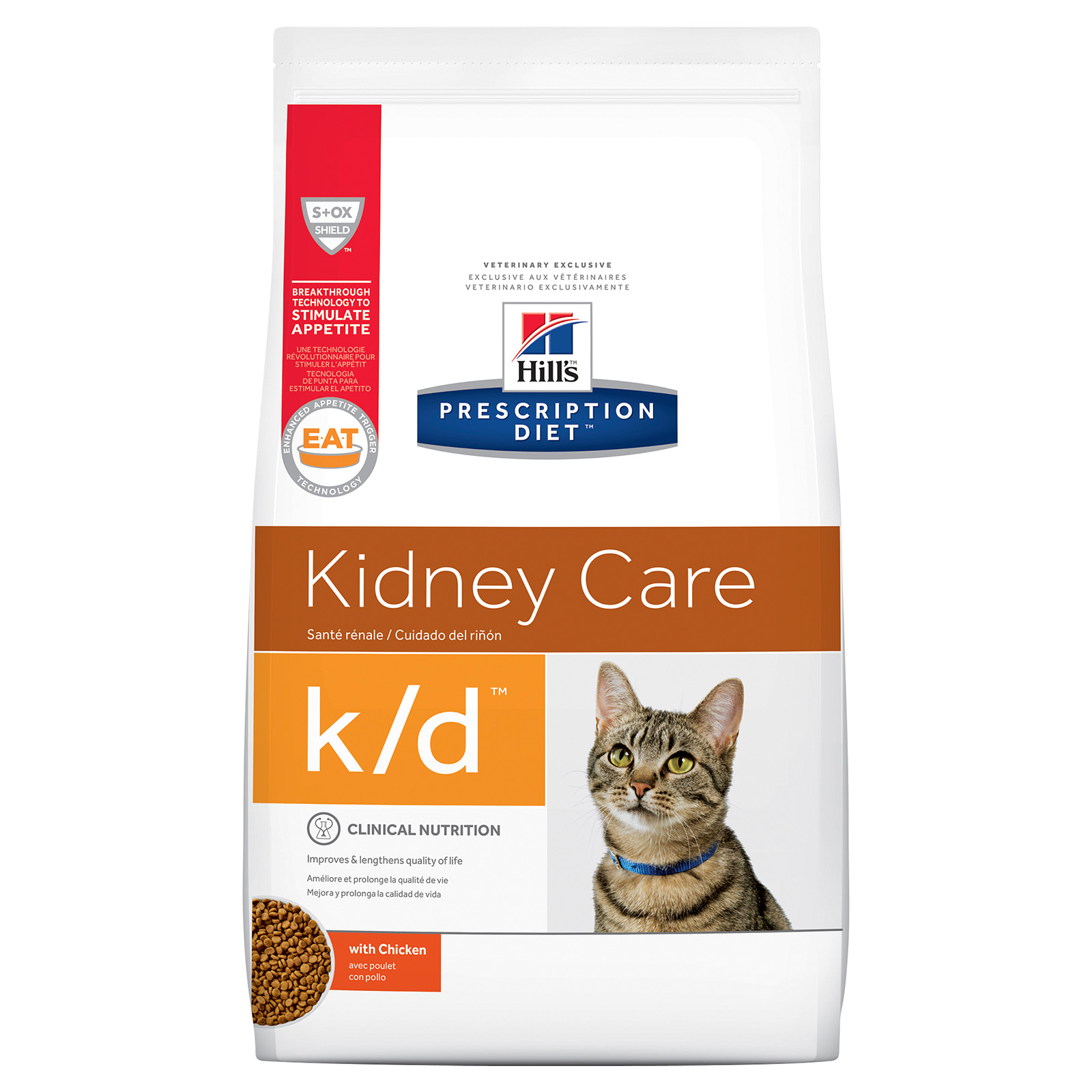 Hills Prescription Diet Feline kd Kidney Care Chicken Dry Cat Food 3.85kg 103.99