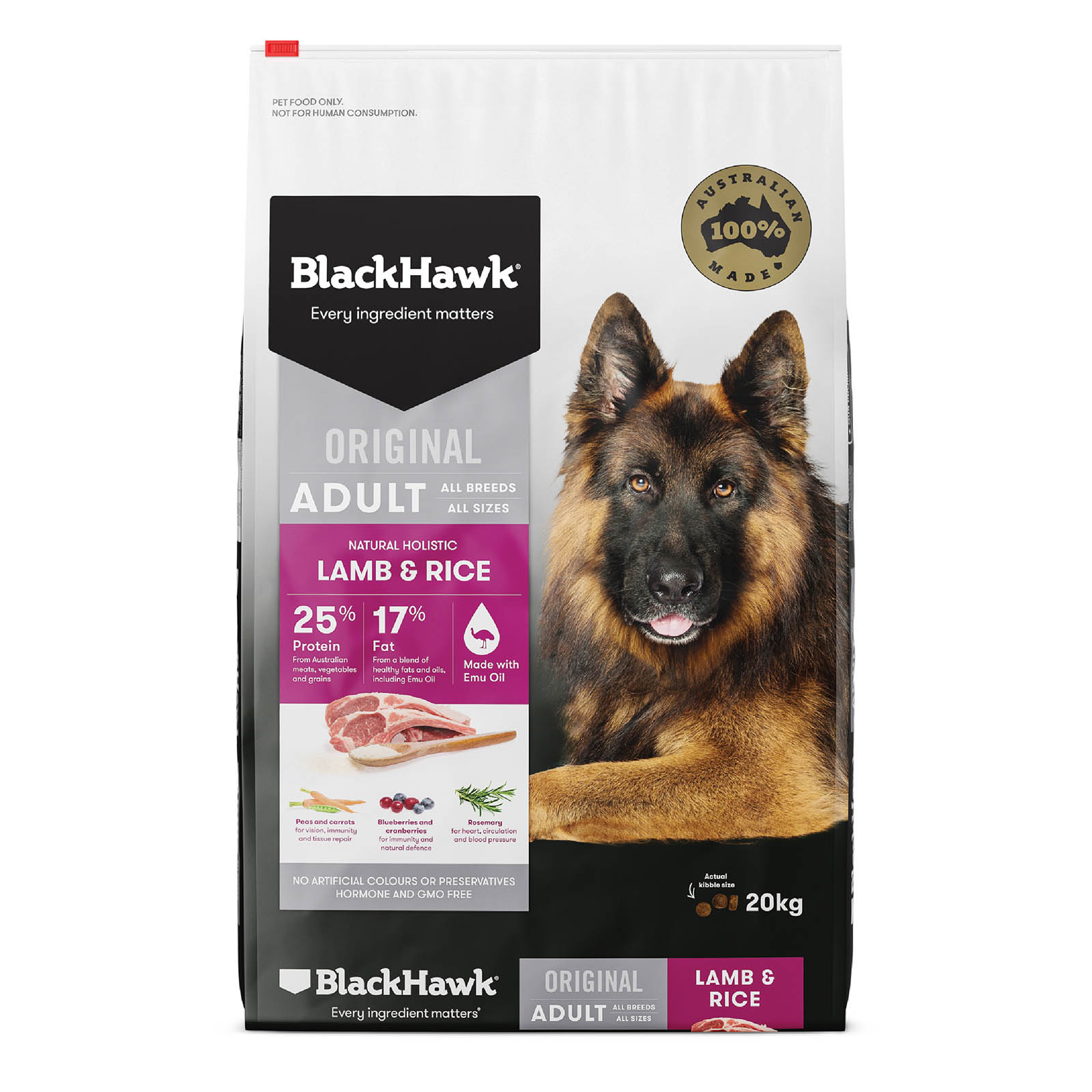 Black hawk lamb and rice adult dry dog sales food 20kg