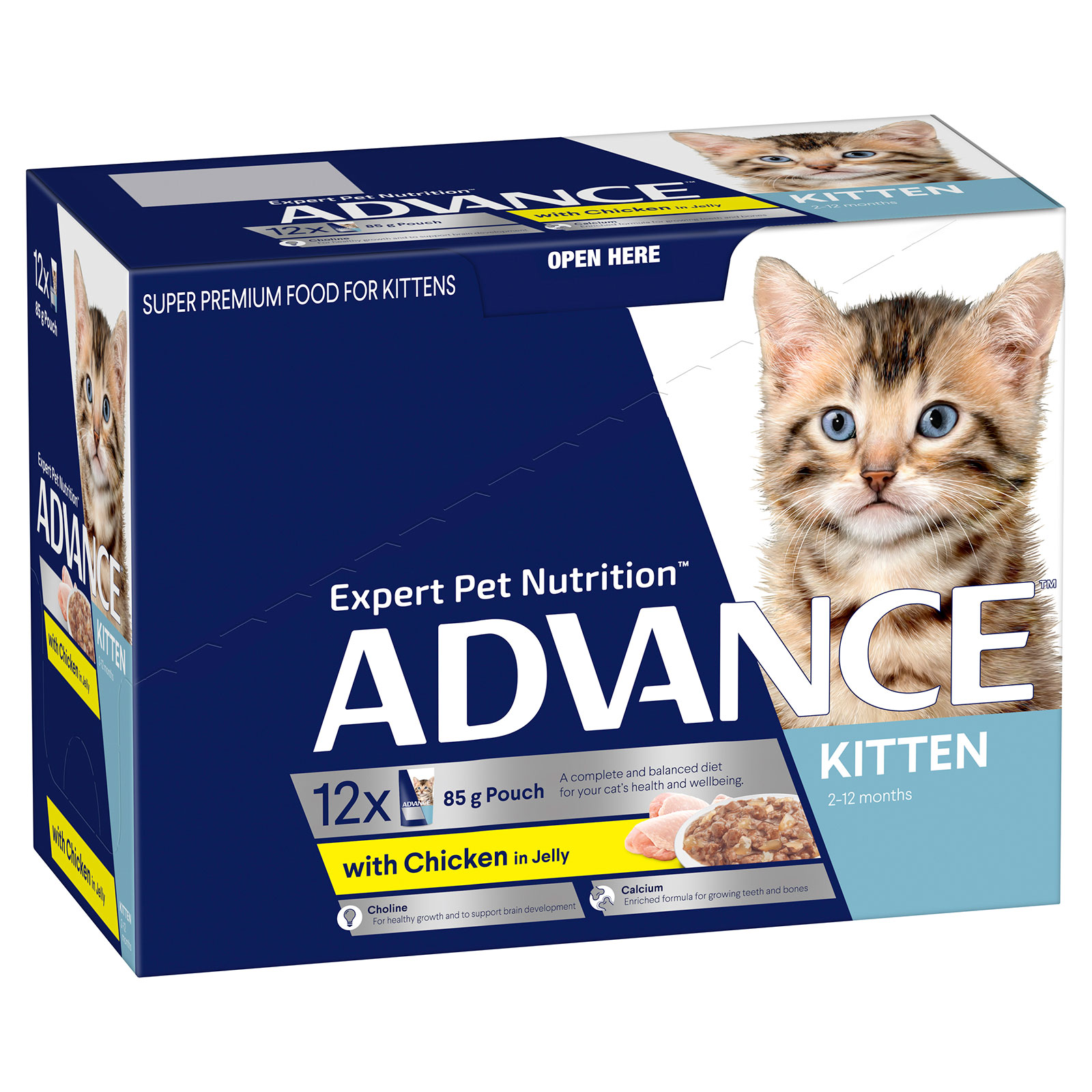 Advance With Chicken In Jelly Kitten 2 12 Months Pouches Wet Cat