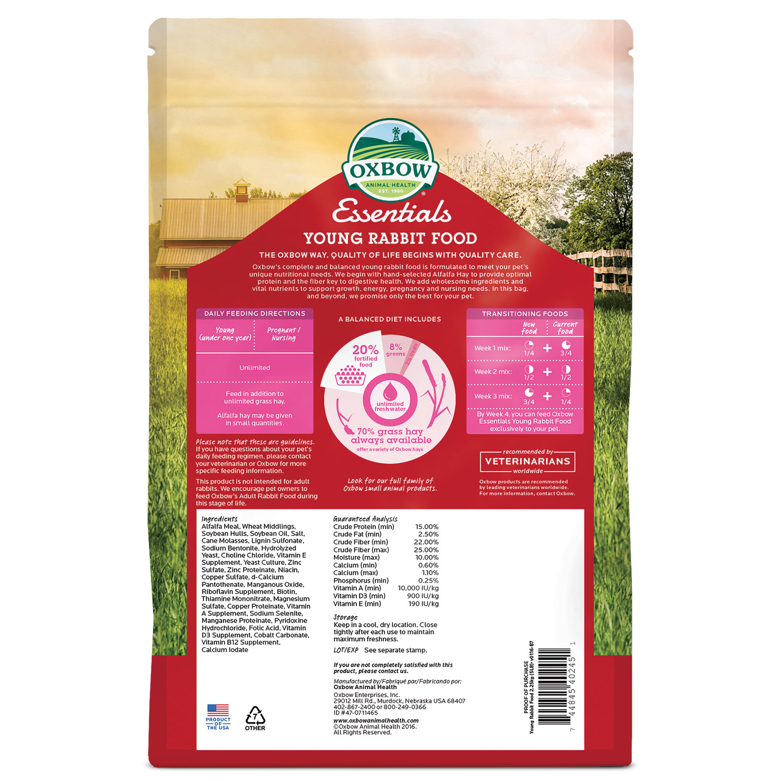 Oxbow young on sale rabbit food