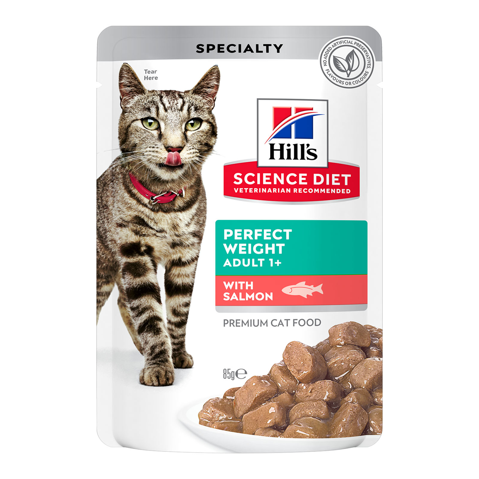 Hills Science Diet Adult Perfect Weight Salmon Pouches Wet Cat Food 85gm x 24 56.99