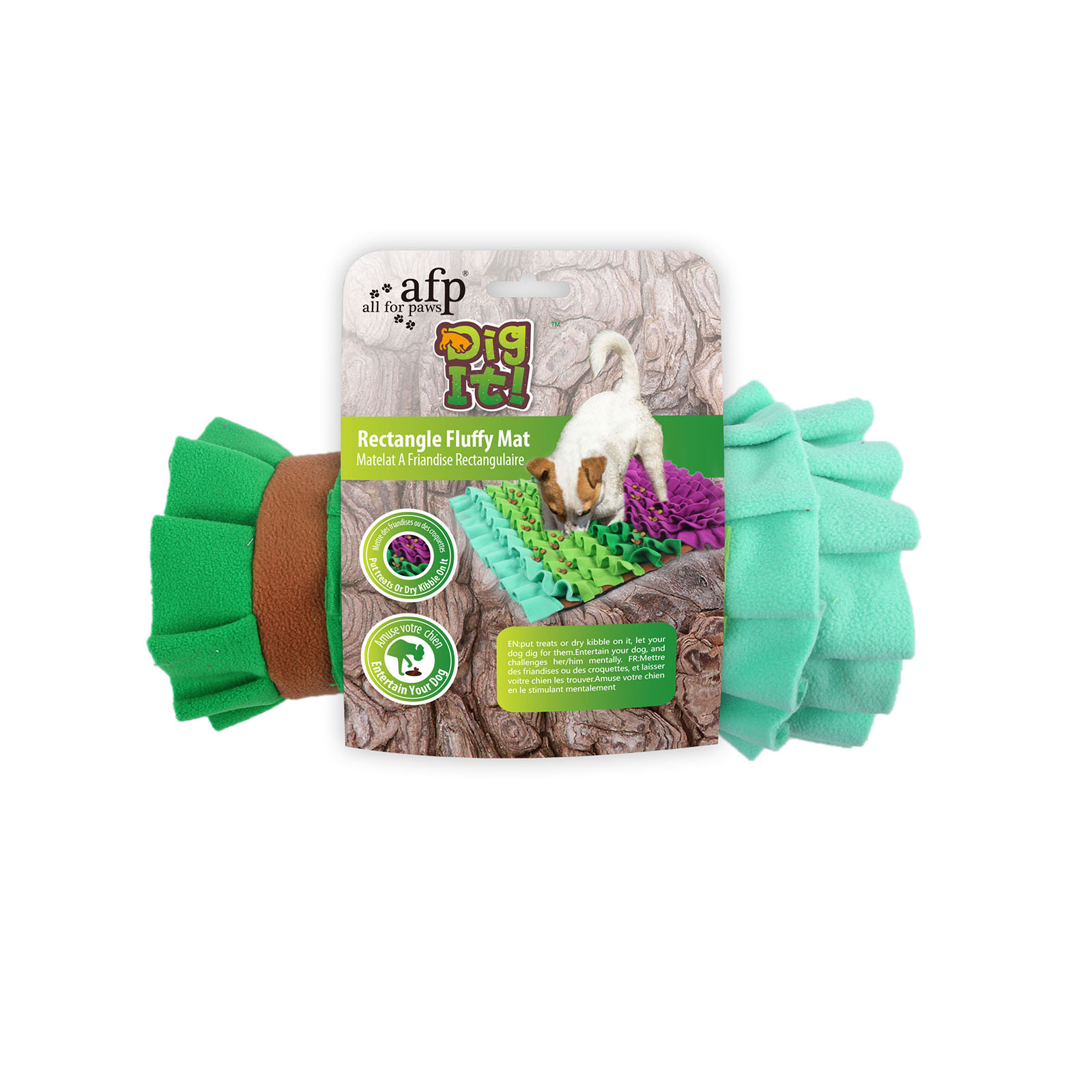 AFP Dig It Play And Treat Rectangle Fluffy Snuffle Mat Toy For