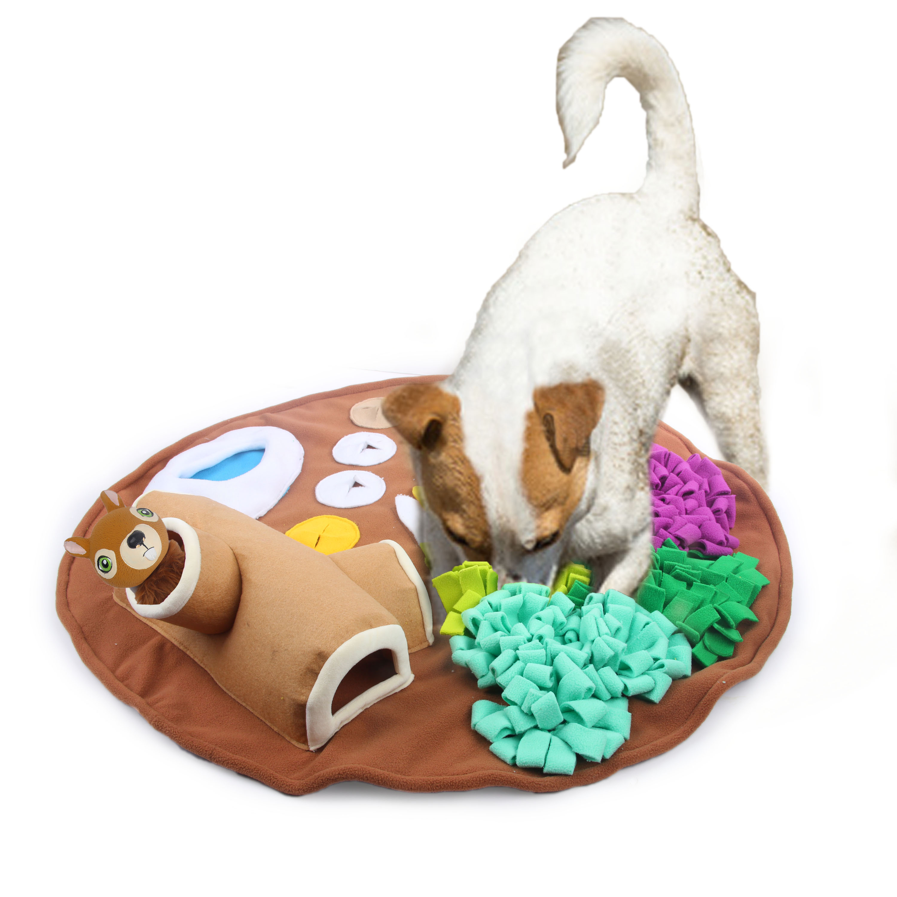 AFP Dig It Play And Treat Puzzle Snuffle Mat With Squirrel Toy For