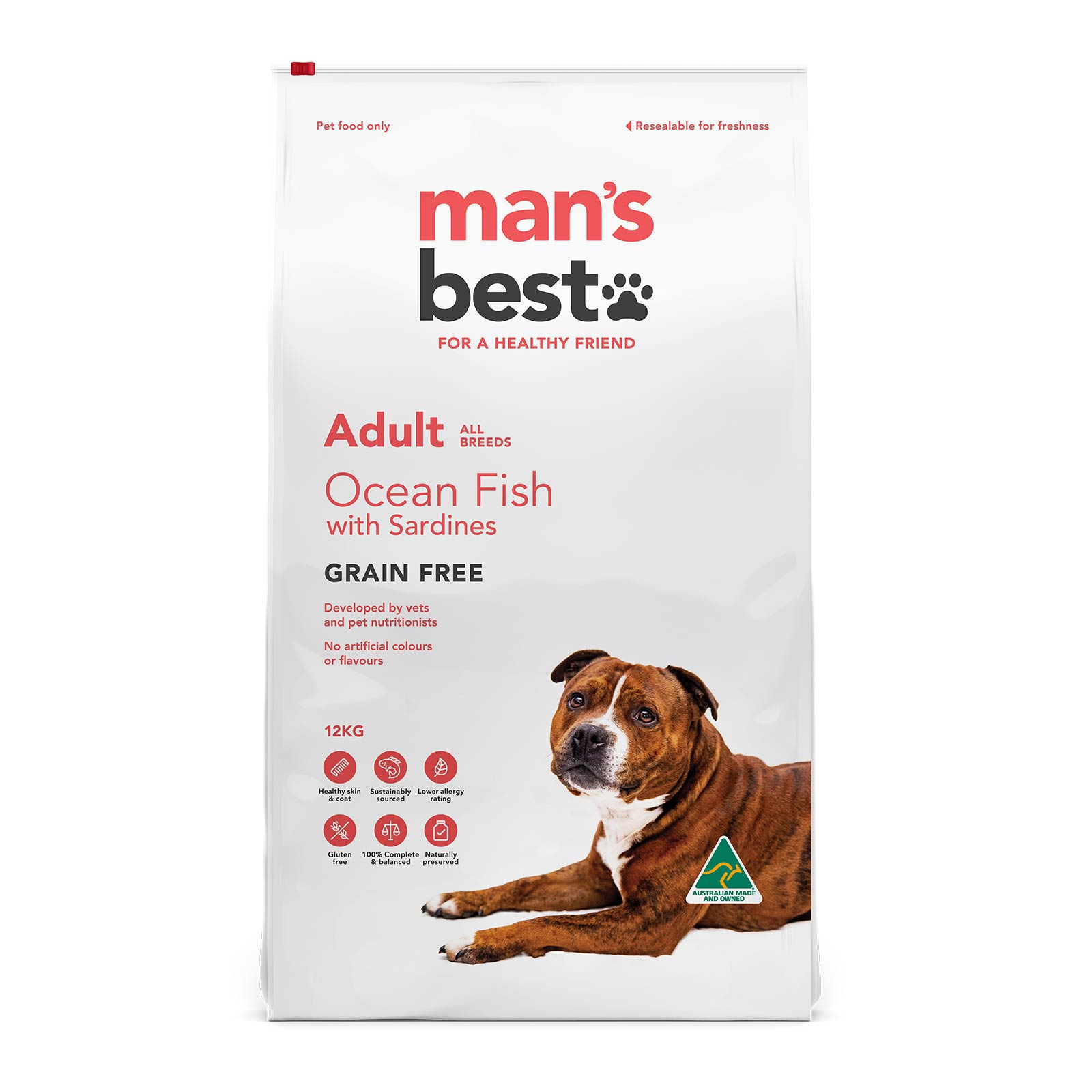 Mans Best Ocean Fish Grain Free Adult Dry Dog Food 12kg 99.99