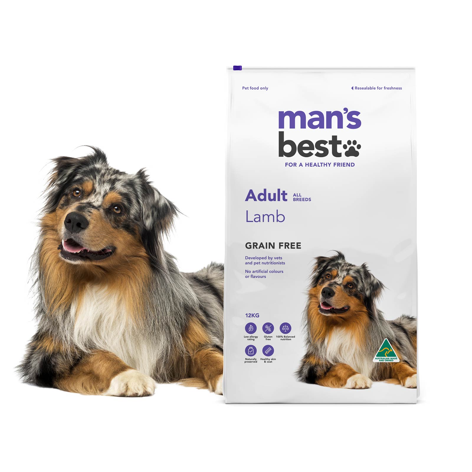 Mans Best Lamb Grain Free Adult Dry Dog Food 12kg 119.99