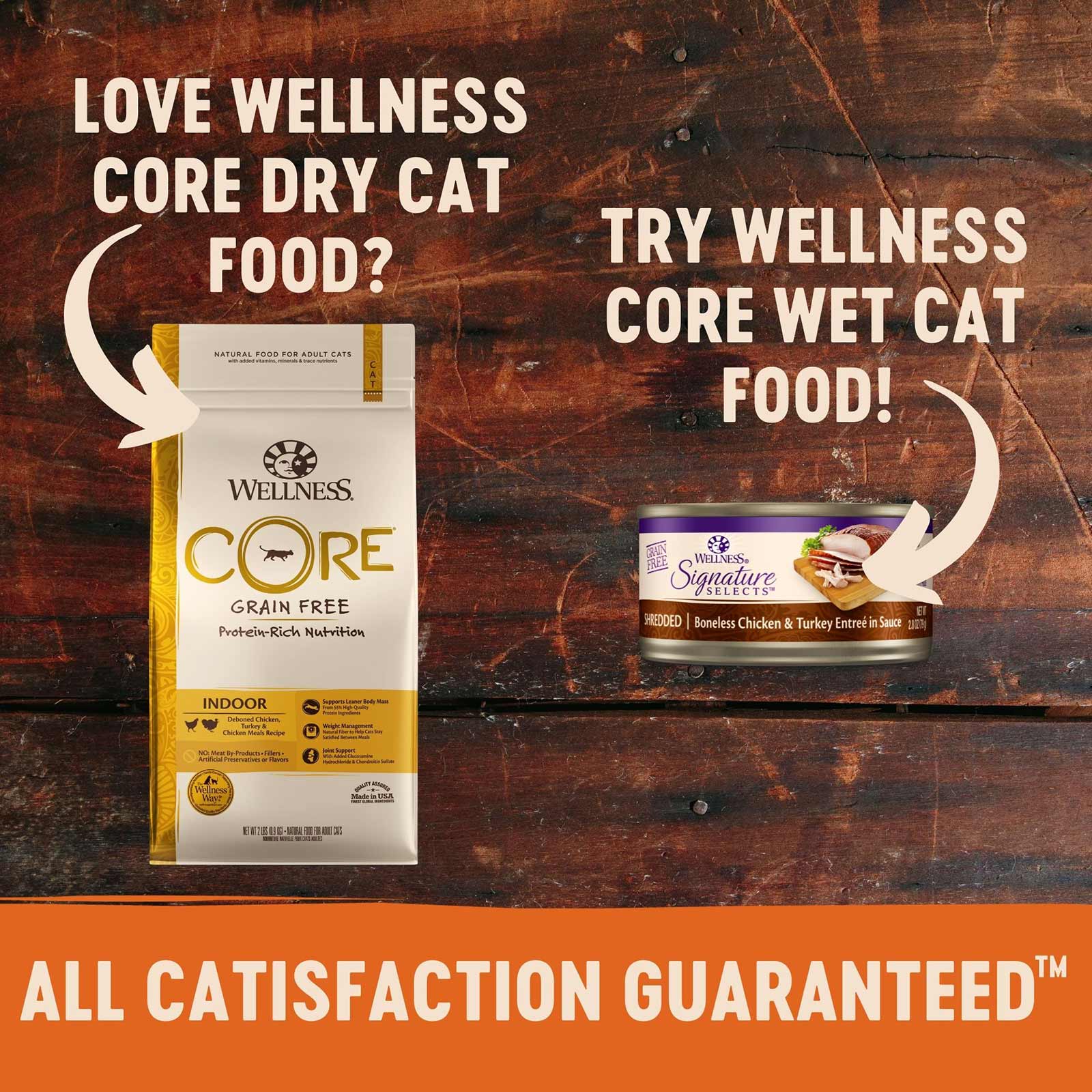 Wellness core natural grain free dry store cat food indoor chicken & turkey