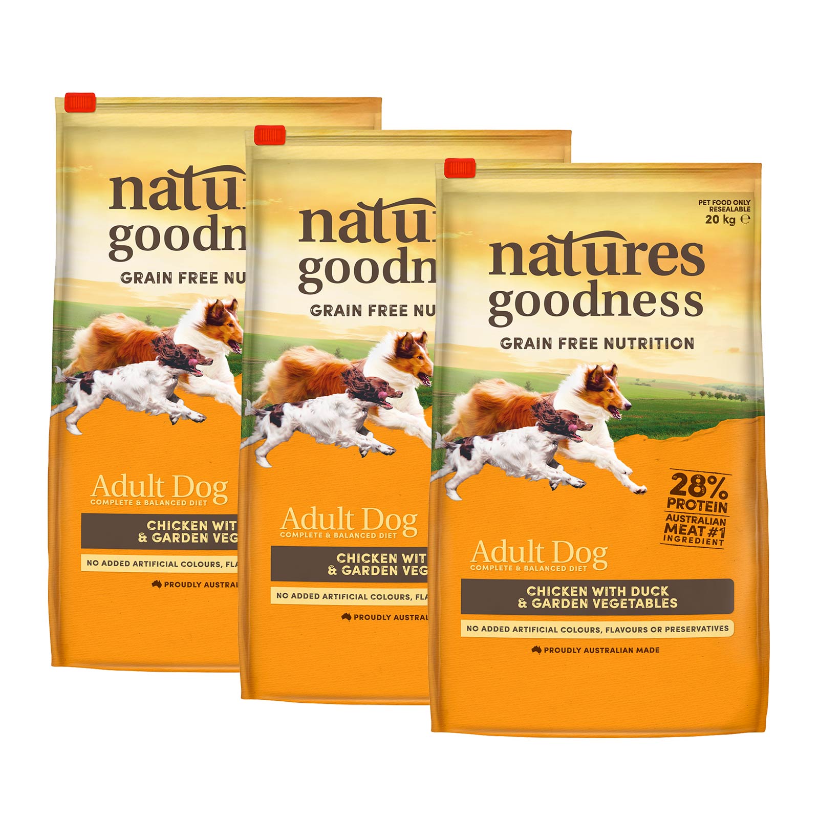 Natures Goodness Grain Free Chicken Duck And Garden Vegetables Dry Dog Food 60kg 244.99