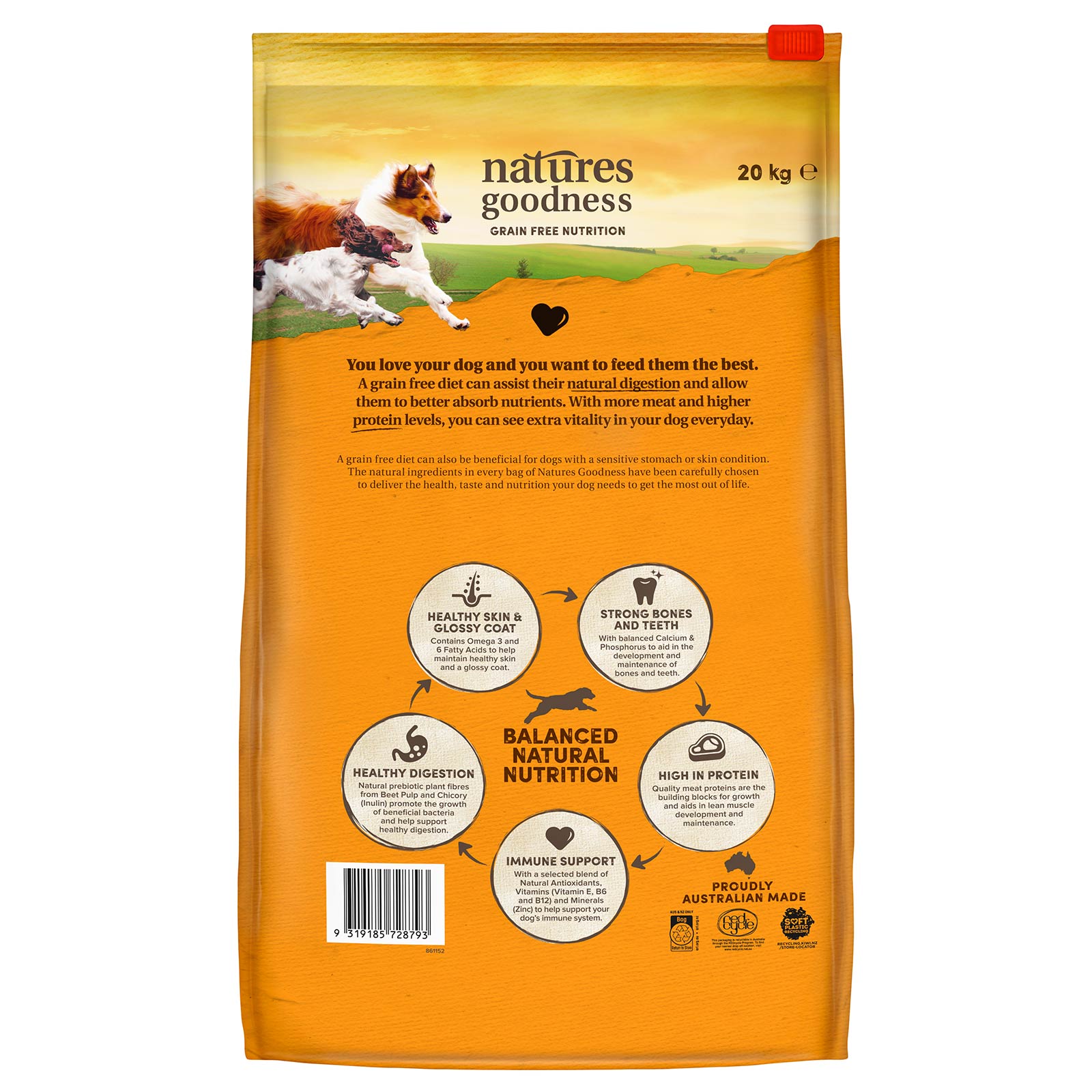 Natures goodness grain free chicken duck and garden vegetables cheap dry dog food 20kg