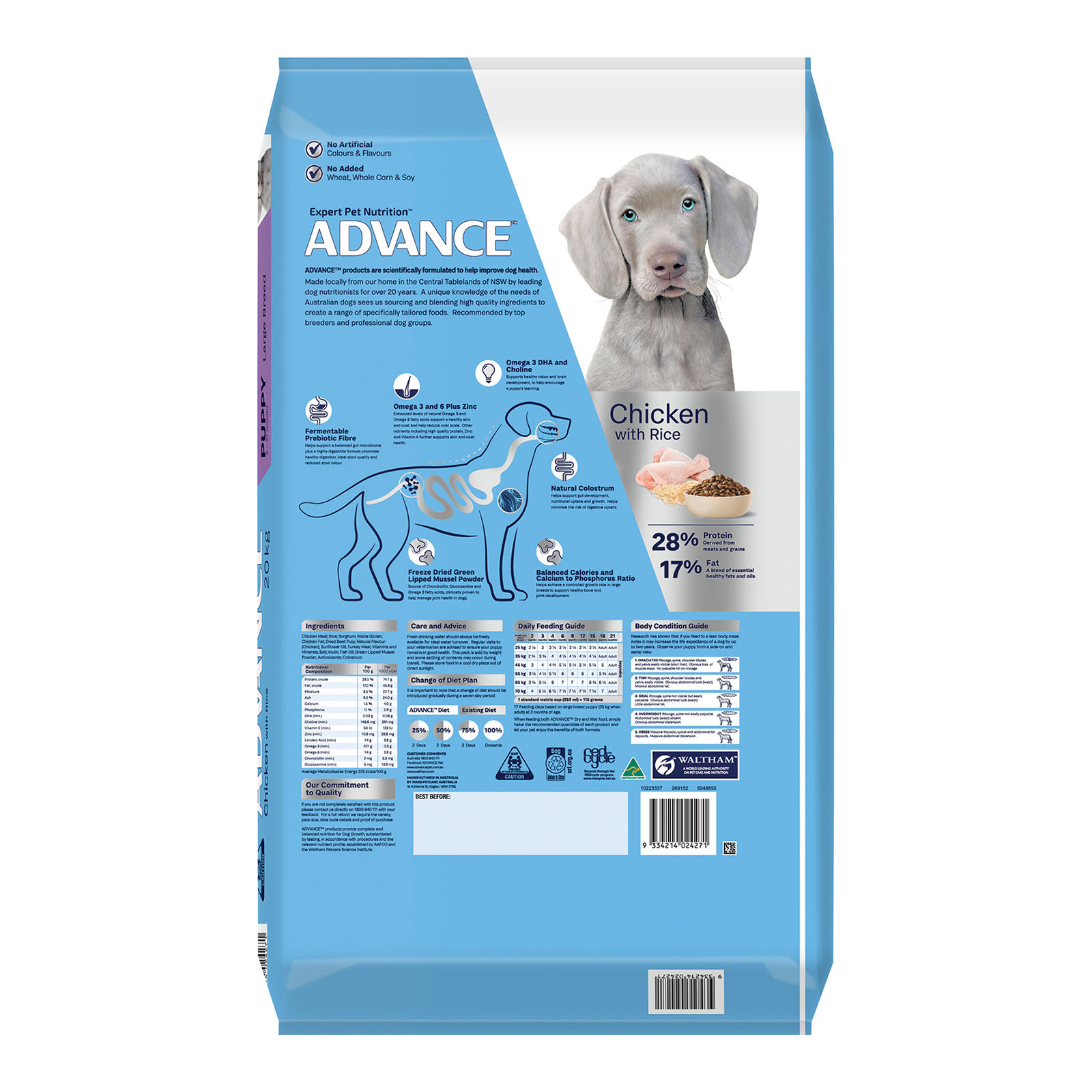 Advance large best sale breed dog food