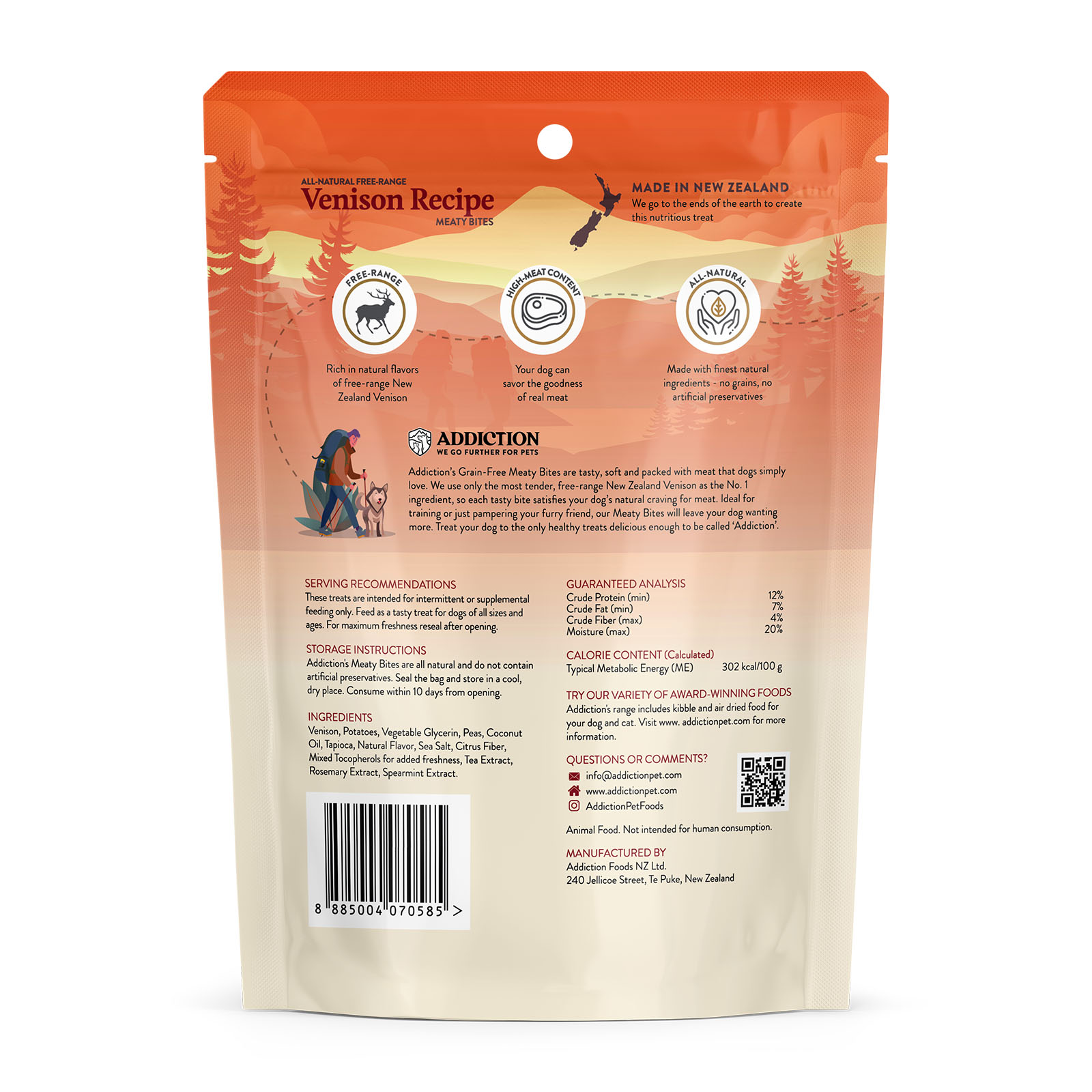 Addiction Meaty Bites Venison Recipe Grain Natural Air Dried Treats For ... - Venison Flour Dog Treats