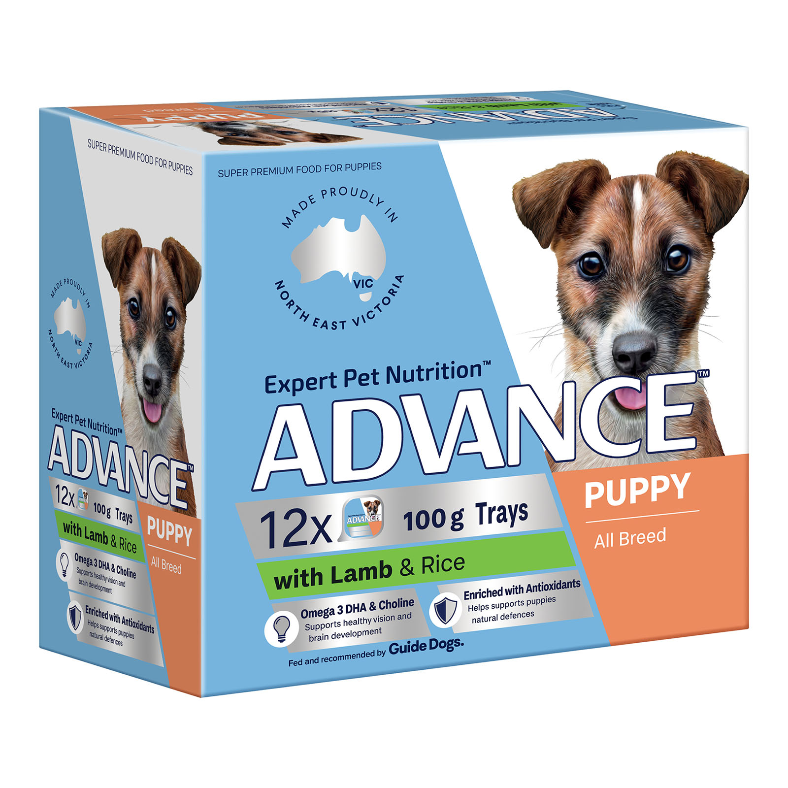 Advance Puppy Lamb With Rice Trays Wet Dog Food 100g x 12 20.38