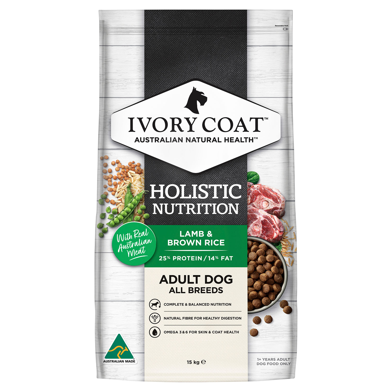 Ivory Coat Holistic Nutrition All Breeds Lamb And Brown Rice Adult