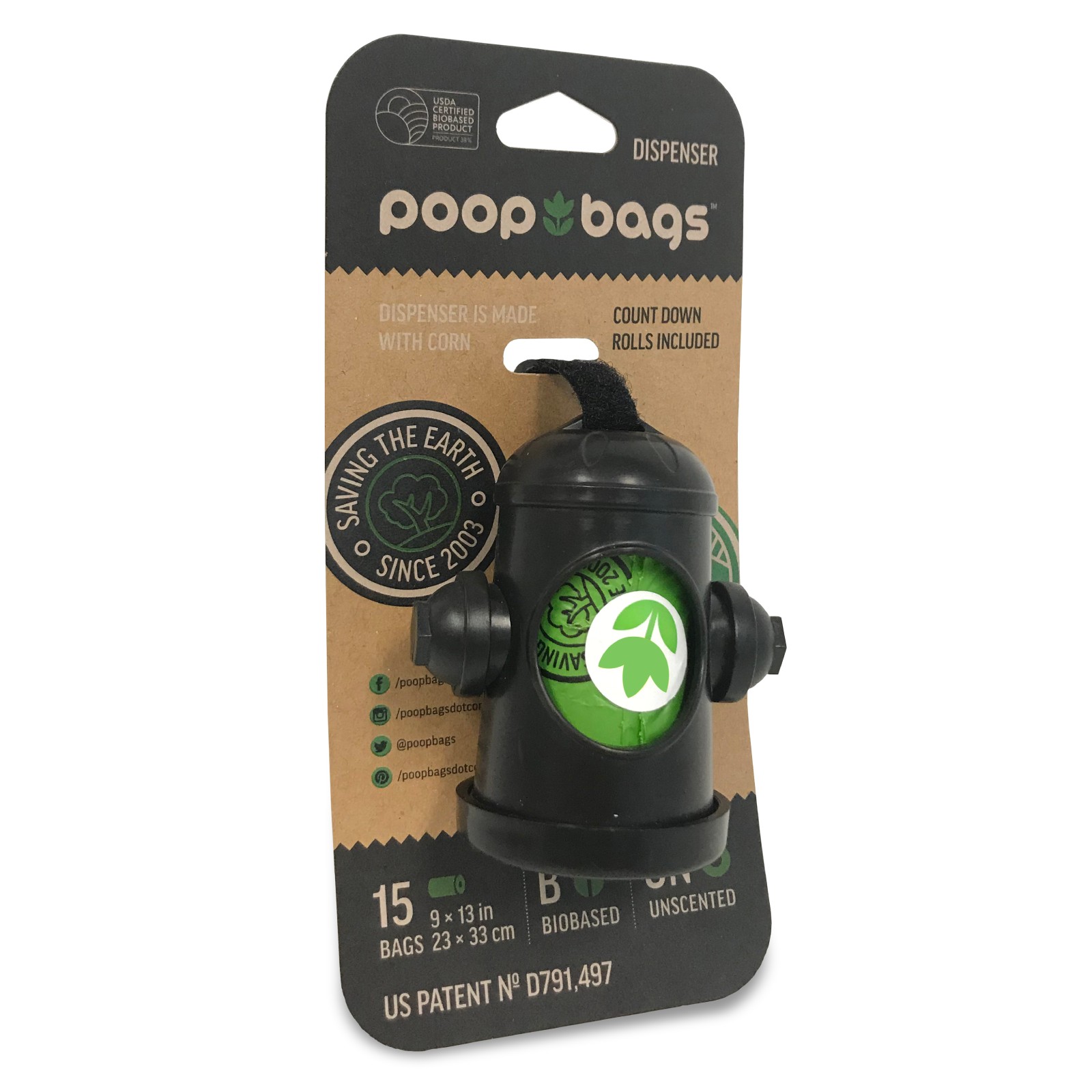 Fire hydrant clearance poop bag dispenser