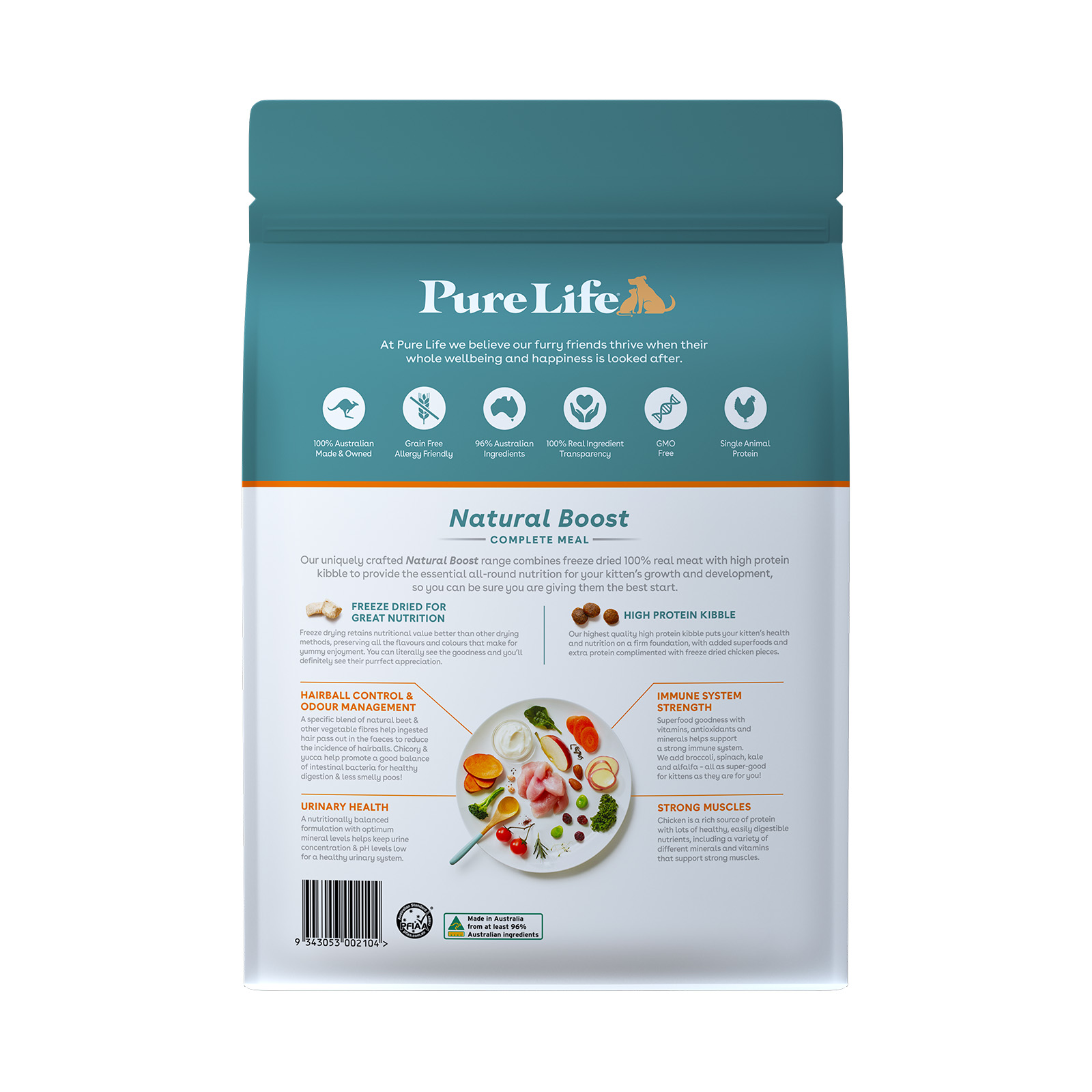 Pure Life Natural Boost Kitten Chicken Grain Free Freeze Dried Cat