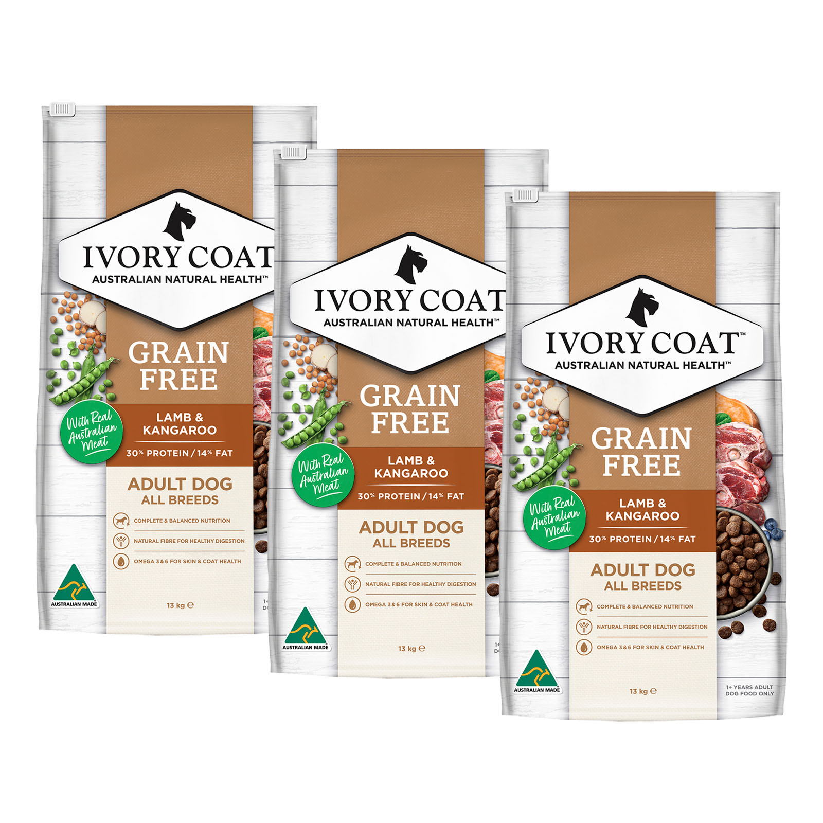 Ivory Coat Grain Free Lamb And Kangaroo Adult Dry Dog Food 39kg 359.00