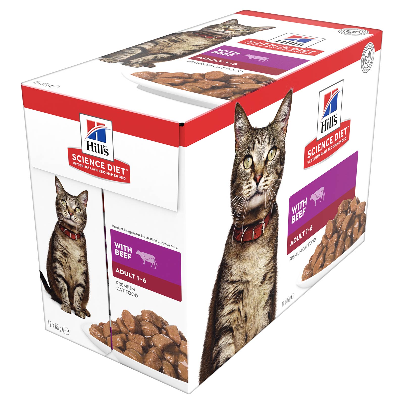 Hills Science Diet Adult Beef Pouches Wet Cat Food 85gm x 48 99.99