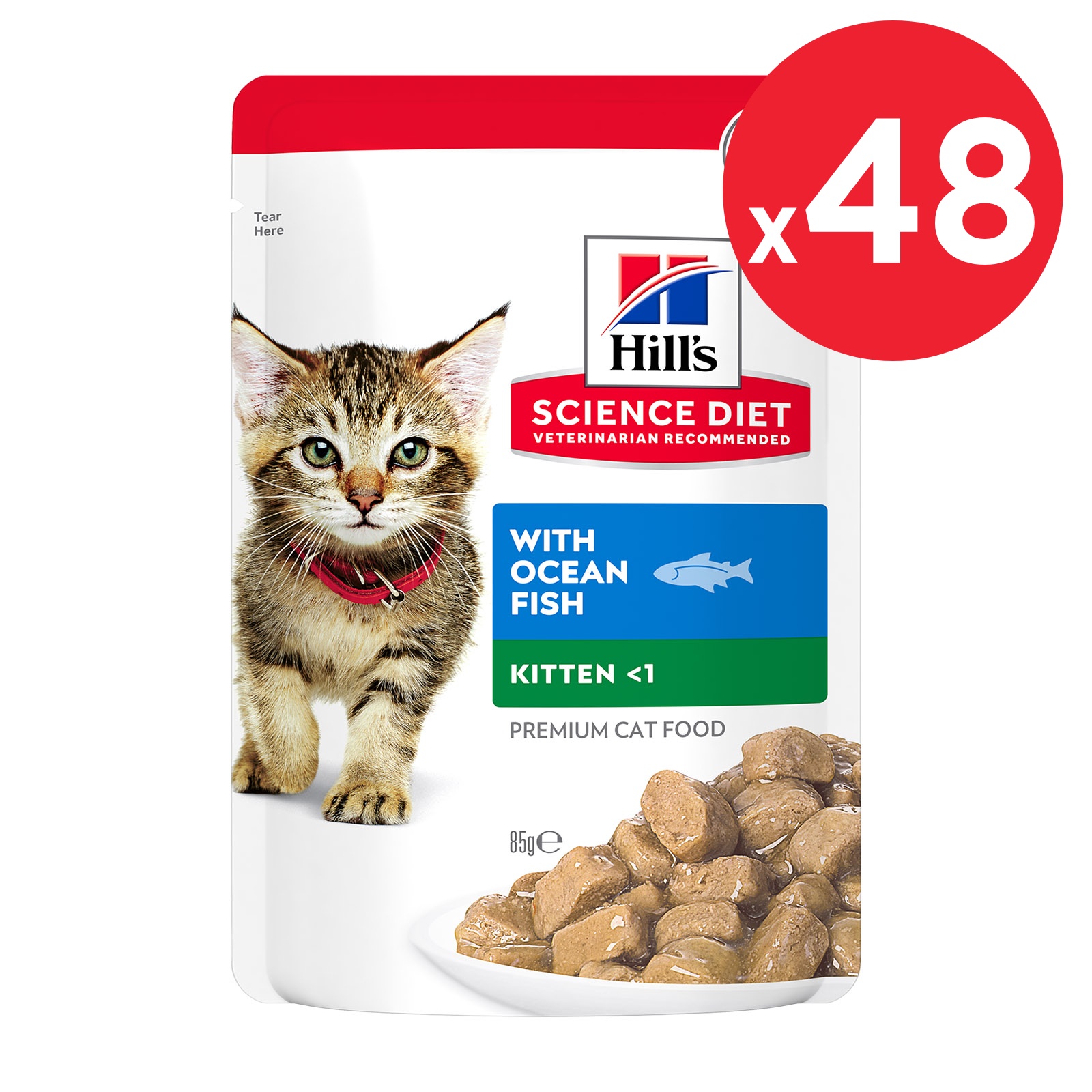 Hills Science Diet Ocean Fish Kitten Pouches Wet Cat Food 85gm x