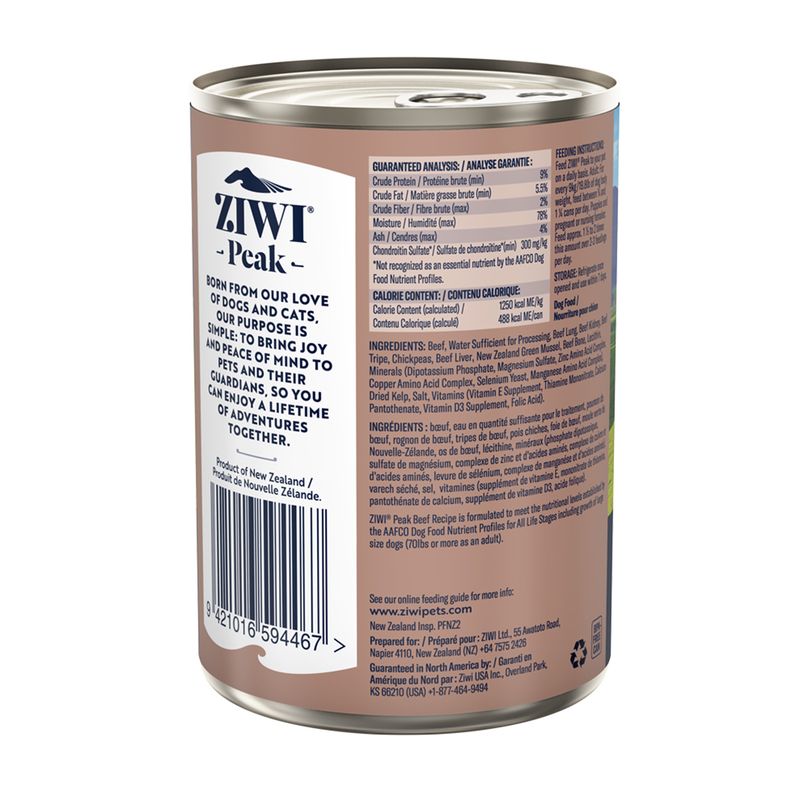Curated visual reference: Fresh Look at Ziwi Peak Grain Free Beef All Life Stages Canned Wet