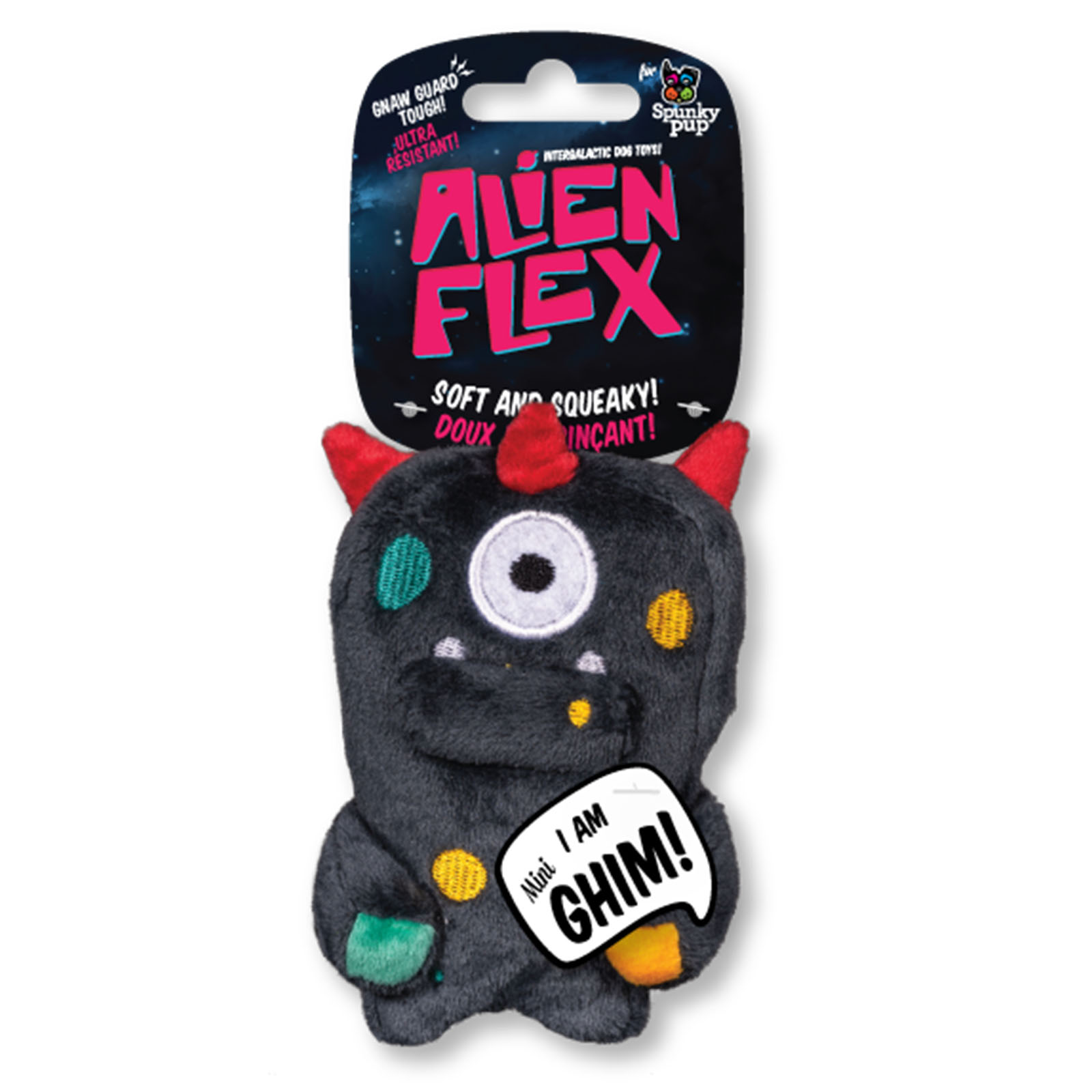 Spunky Pup Alien Flex Large Ghim Plush Squeak Toy For Dogs 16.53