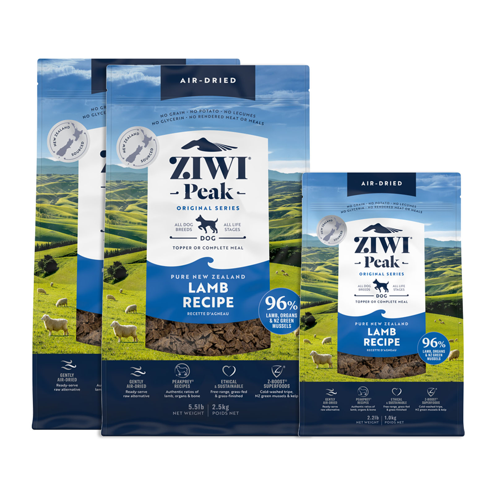 Ziwi Peak Grain Free Lamb All Life Stages Air Dried Meat Dog Food