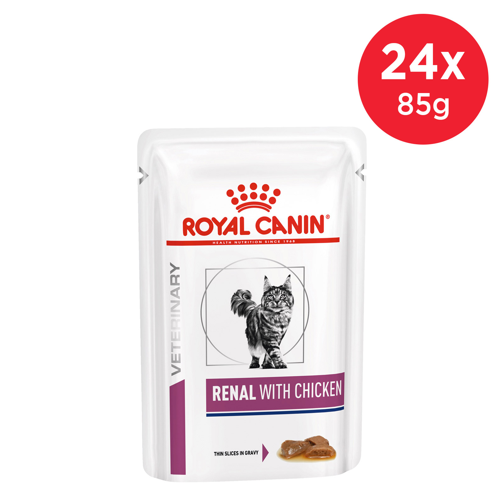 Royal Canin Veterinary Diet Feline Renal Chicken Pouch Wet Cat