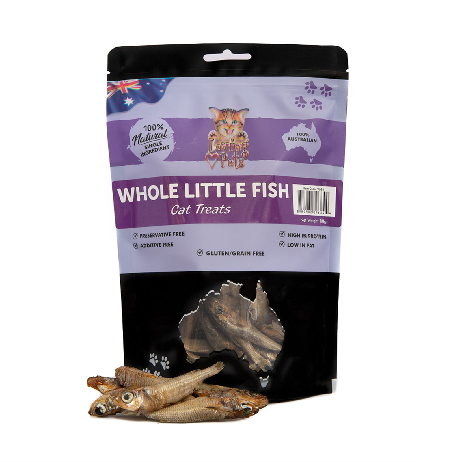 Loving Pets Whole Little Fish Natural Dried Treats For Cats 160gm 16.99