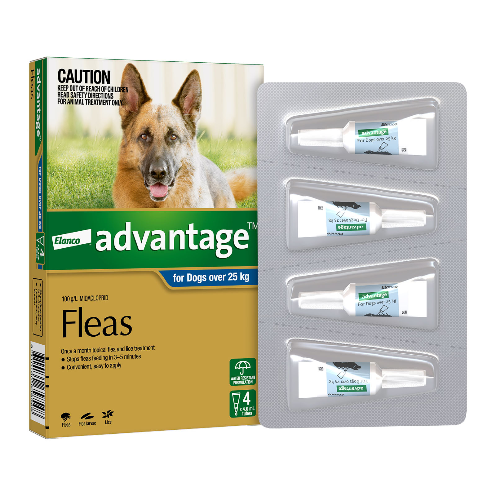 Advantage For Dogs Over 25kg 4 Pack 67.99