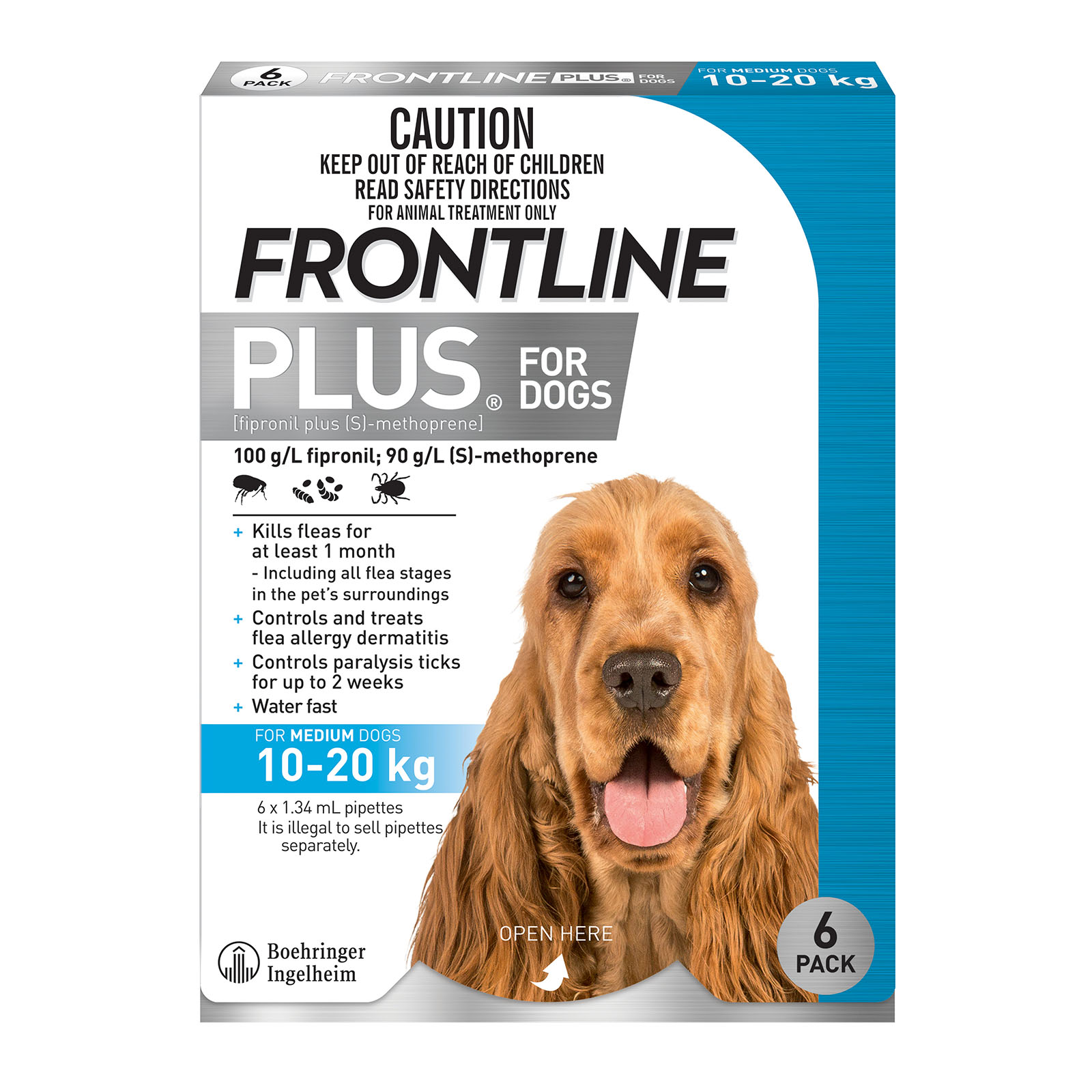 Frontline Plus For Dogs Medium 10 20kg 6 Pack 64.99