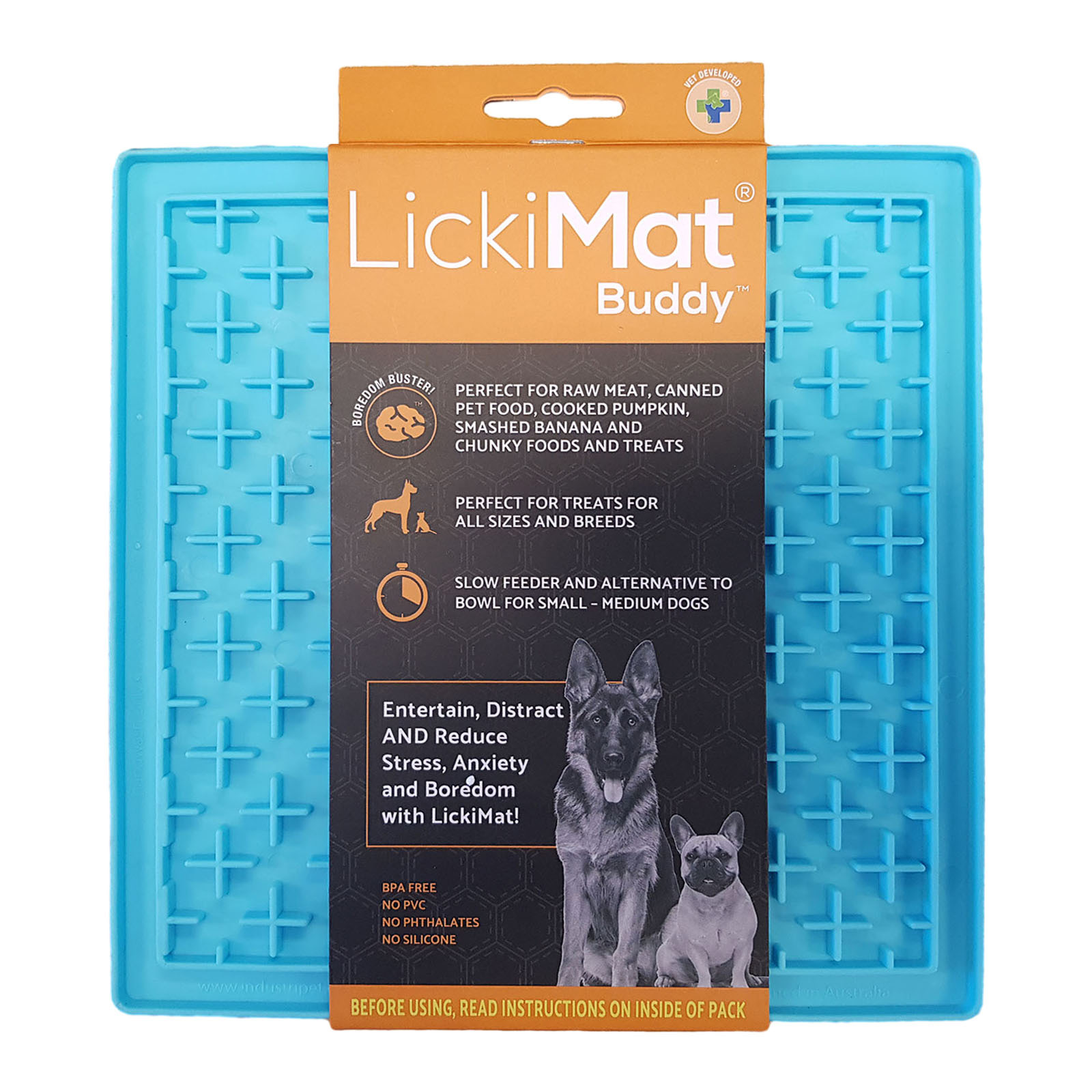 LICKIMAT Classic Buddy Slow Feeder Dog Lick Mat, Green 