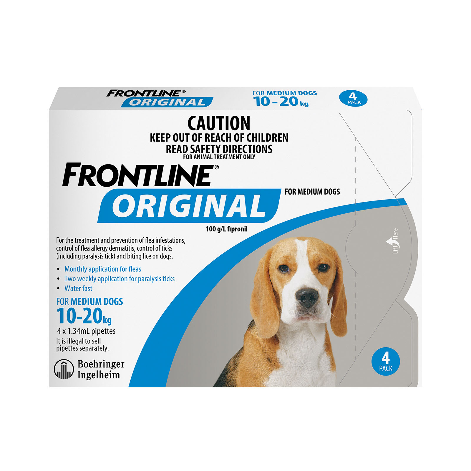 Frontline Original For Medium Dog 10 20kg 4 Pack 46.05